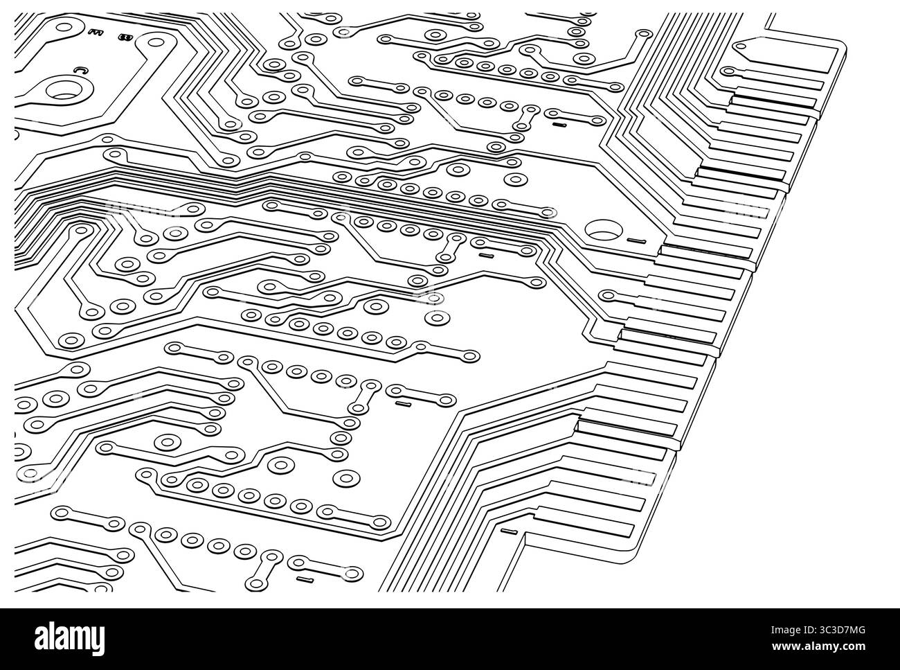 Platine Nahaufnahme stilisierter Vektorillustration Stock Vektor