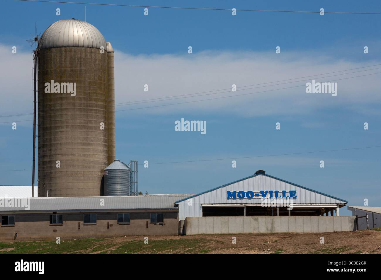 Nashville, Michigan - die Moo-ville Creamery, eine familiengeführte Milchfarm mit Einzelhandel, Streicheltierfarm und saisonalen Touren. Stockfoto