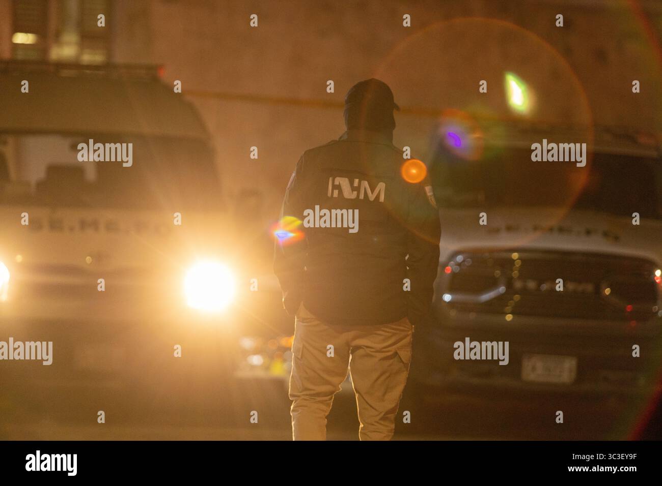 Sicherheitspatrouille bei Ciudad Juarez inmitten der Flut der Migration. Stockfoto