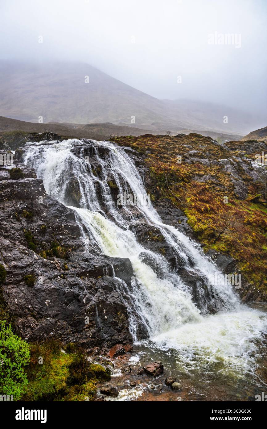 Glencoe Wasserfall, Glencoe Valley, Argyll, Highlands, Schottland, UK Stockfoto
