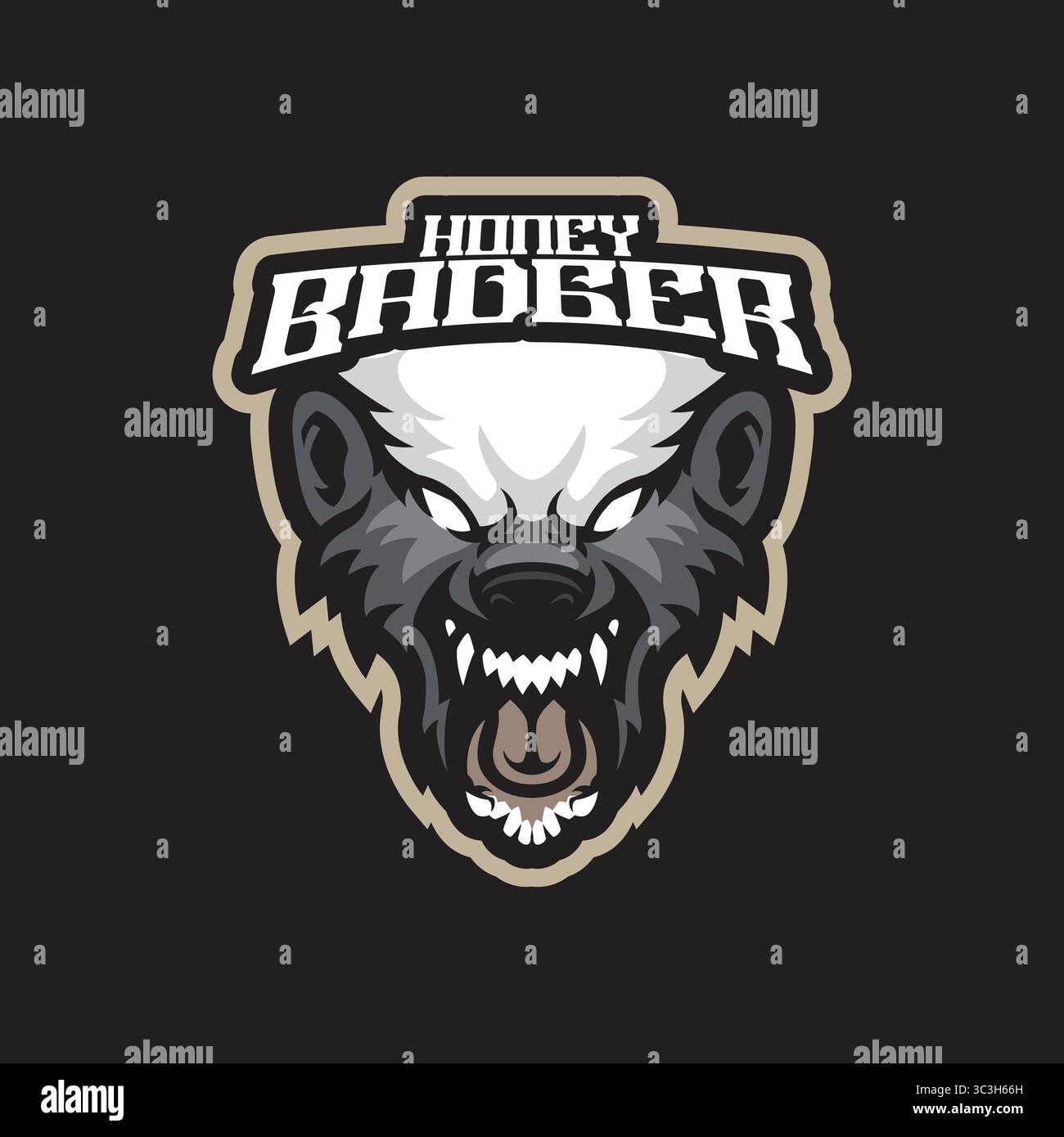 Badger Maskottchen Logo Design Vektor mit moderner Illustration Konzept Stil für Abzeichen, Emblem und T-Shirt Druck. Illustration des Honigdachs. Stock Vektor