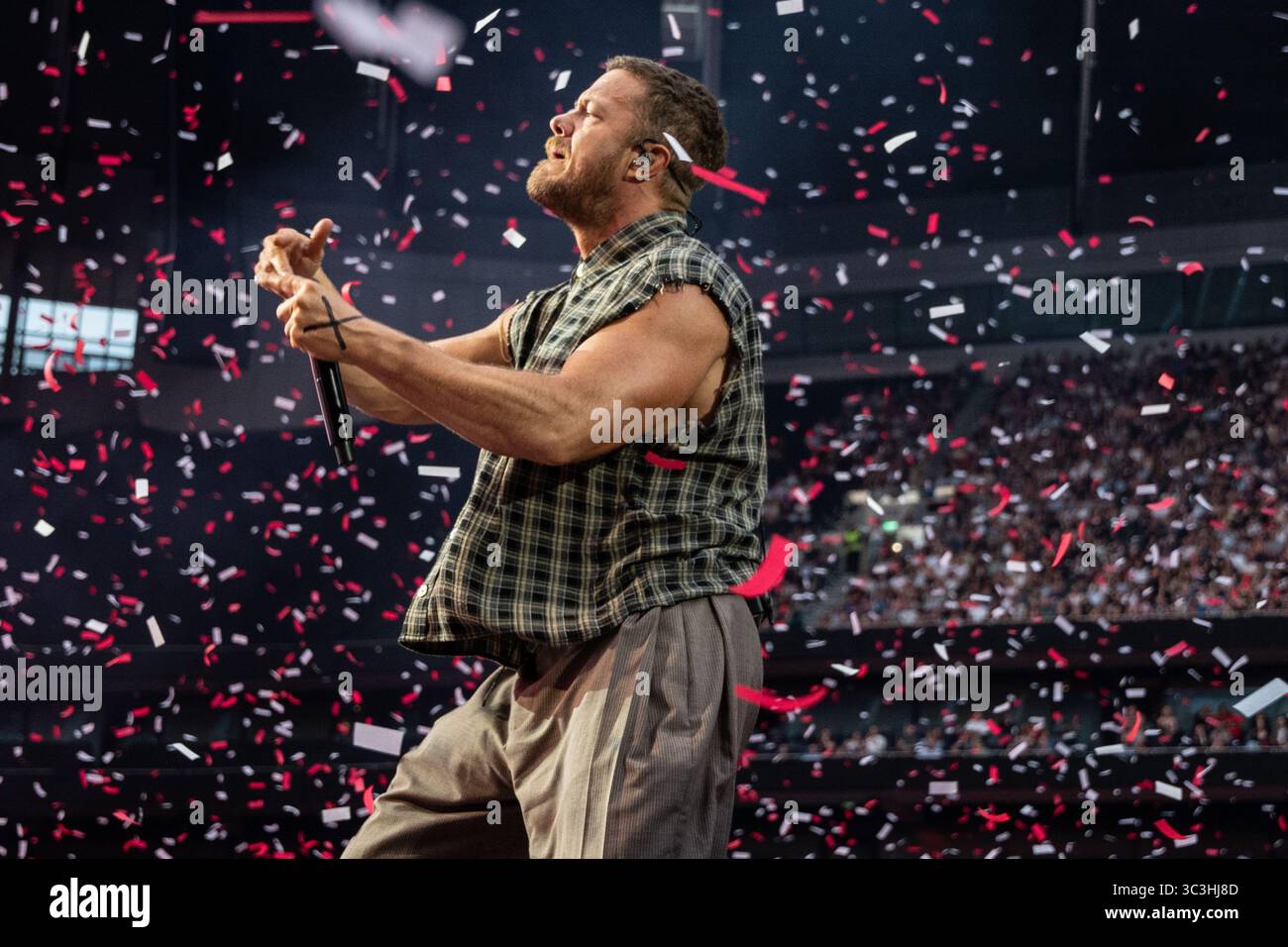 Tottenham Stadium, London, Großbritannien, Imagine Dragons, Loom World Tour, Freitag, 25. Juli 2025, Bild von Emma Terracciano Credit: Emma Terracciano/Alamy Live News Stockfoto