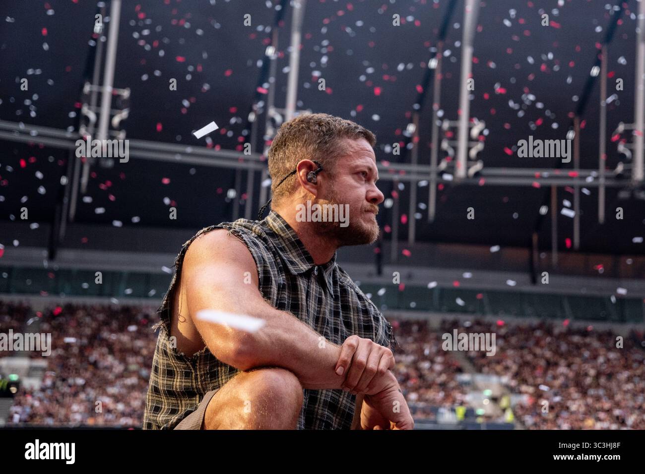 Tottenham Stadium, London, Großbritannien, Imagine Dragons, Loom World Tour, Freitag, 25. Juli 2025, Bild von Emma Terracciano Credit: Emma Terracciano/Alamy Live News Stockfoto