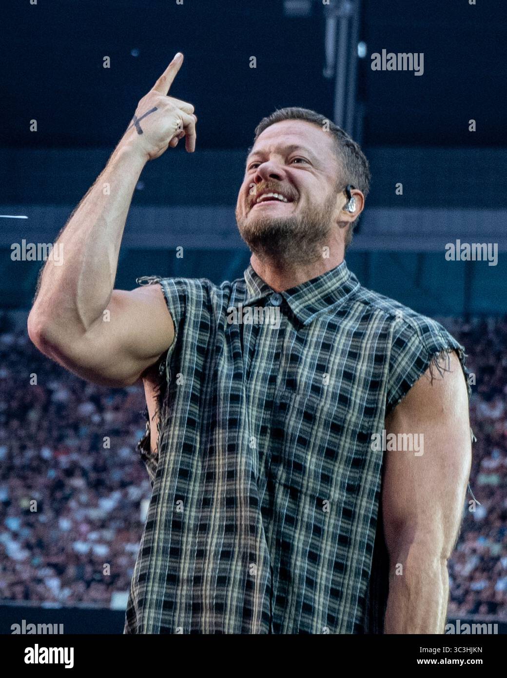 Tottenham Stadium, London, Großbritannien, Imagine Dragons, Loom World Tour, Freitag, 25. Juli 2025, Bild von Emma Terracciano Credit: Emma Terracciano/Alamy Live News Stockfoto