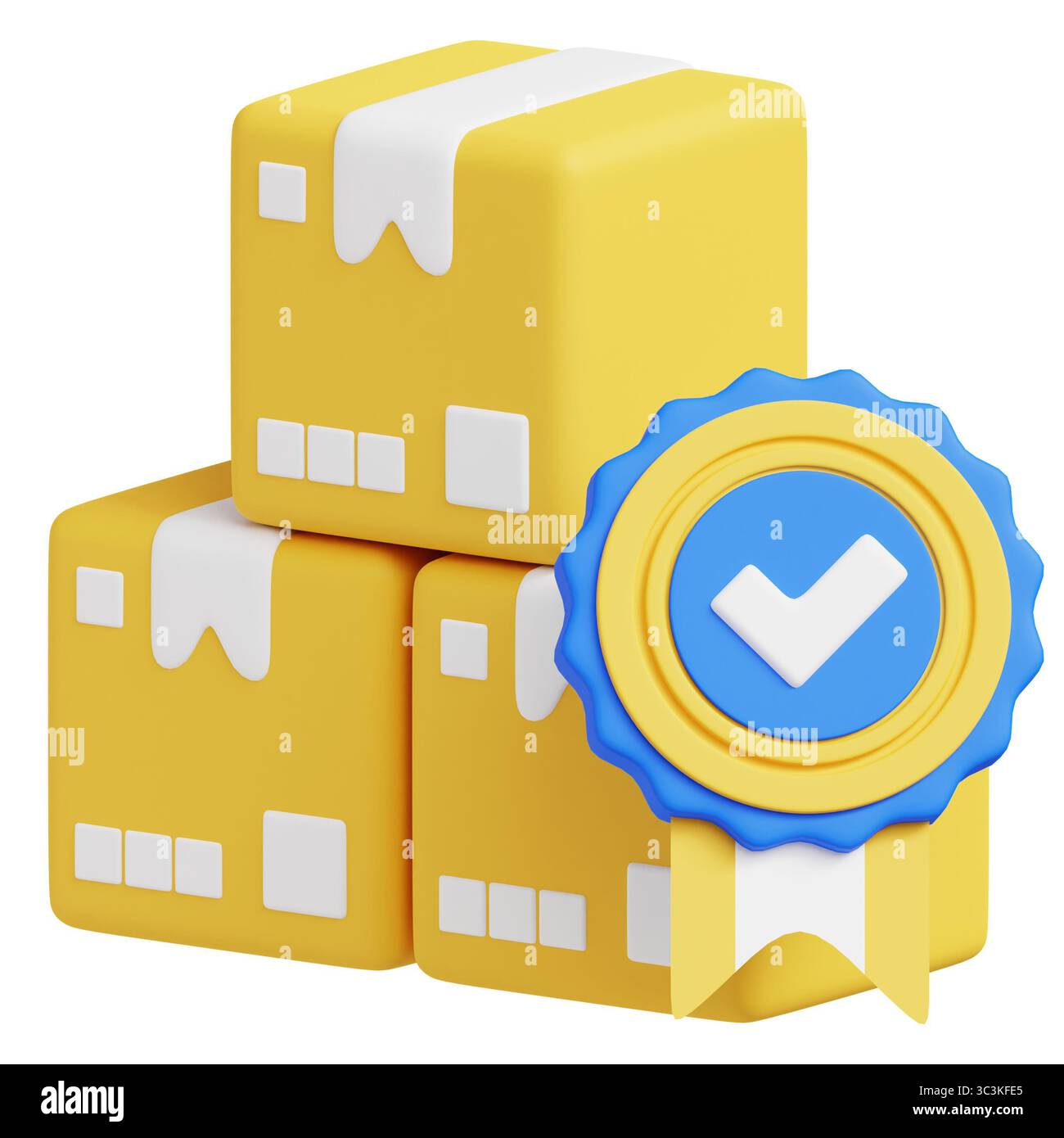 Abbildung des 3D-Symbols für Premium Goods. Stockfoto