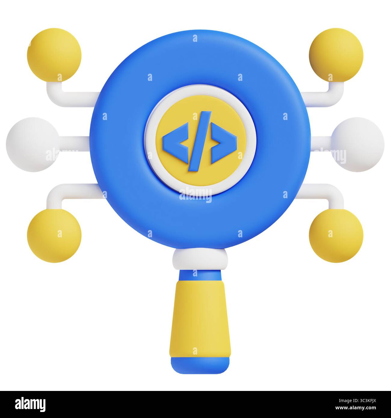 Software-Test 3D Icon, ideal für Unternehmen, Technologie, Websites, Apps, Bildung, Marketing. Stockfoto