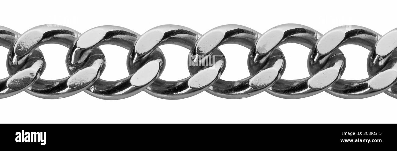 Kette auf weißem Hintergrund, in der Nähe Stockfoto