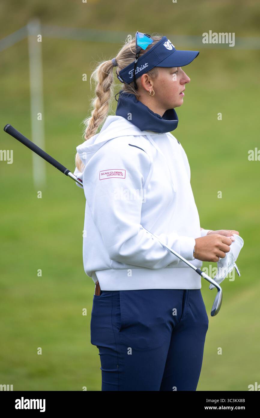 Dundonald, Schottland. Juli 2025. Emily Pedersen in der dritten Runde der ISPS HANDA Scottish Women’s Open. Quelle: Tim Gray/Alamy Live News Stockfoto