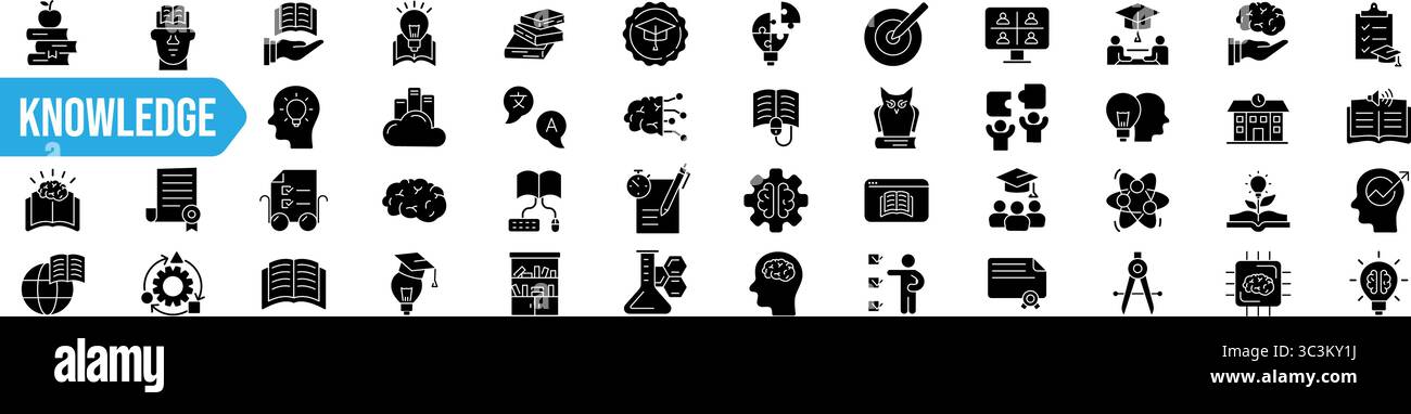 Knowledge-Symbolgruppe. Mentoring-Symbol. Silhouette. Stock Vektor