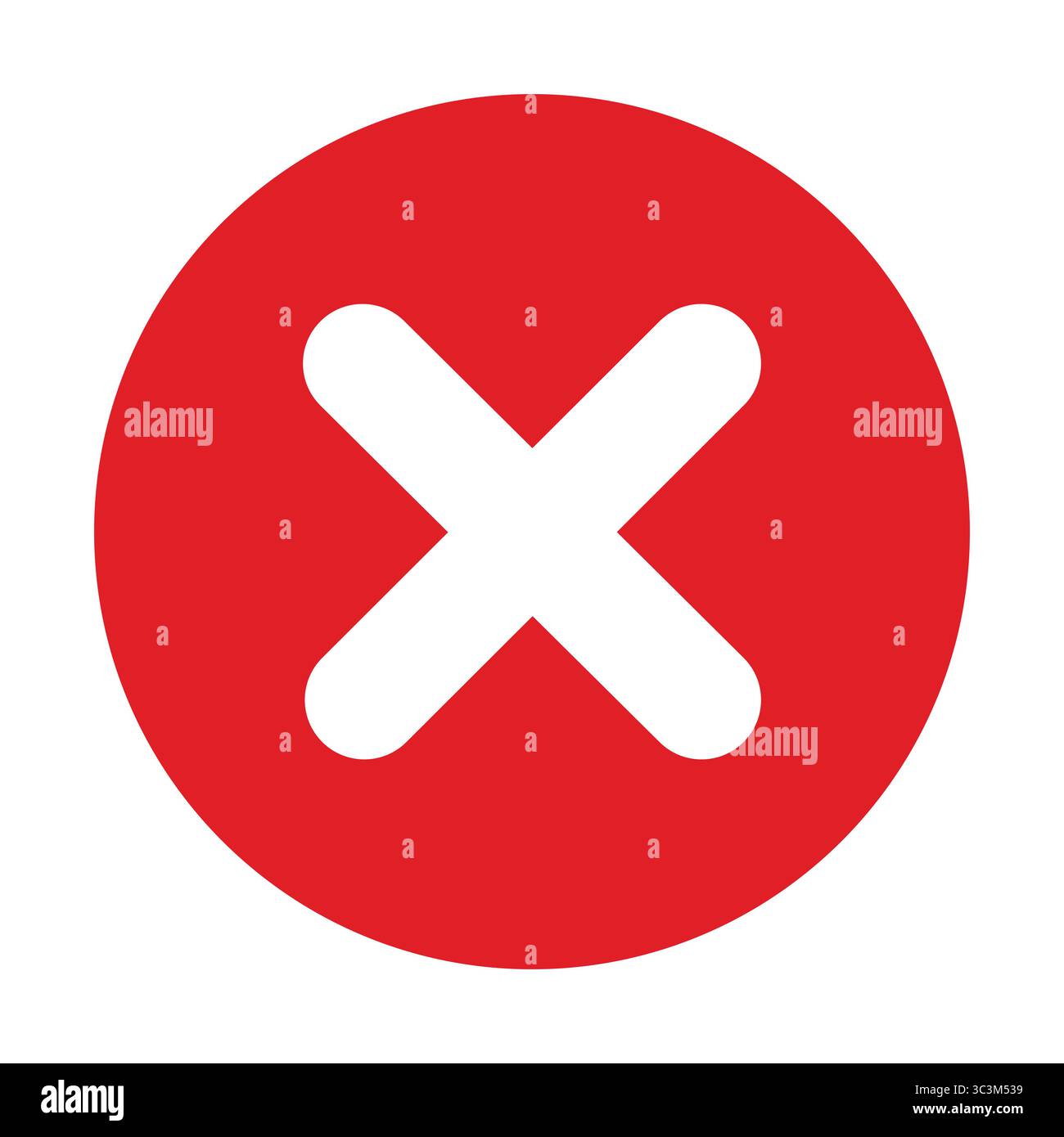 Symbol-Vektor mit rotem Kreuz für Fehler- und Abbruchaktion im UI-Design. Symbol „Abbrechen“. Abbildung des Symbols für das Crossmark-Symbol Stock Vektor