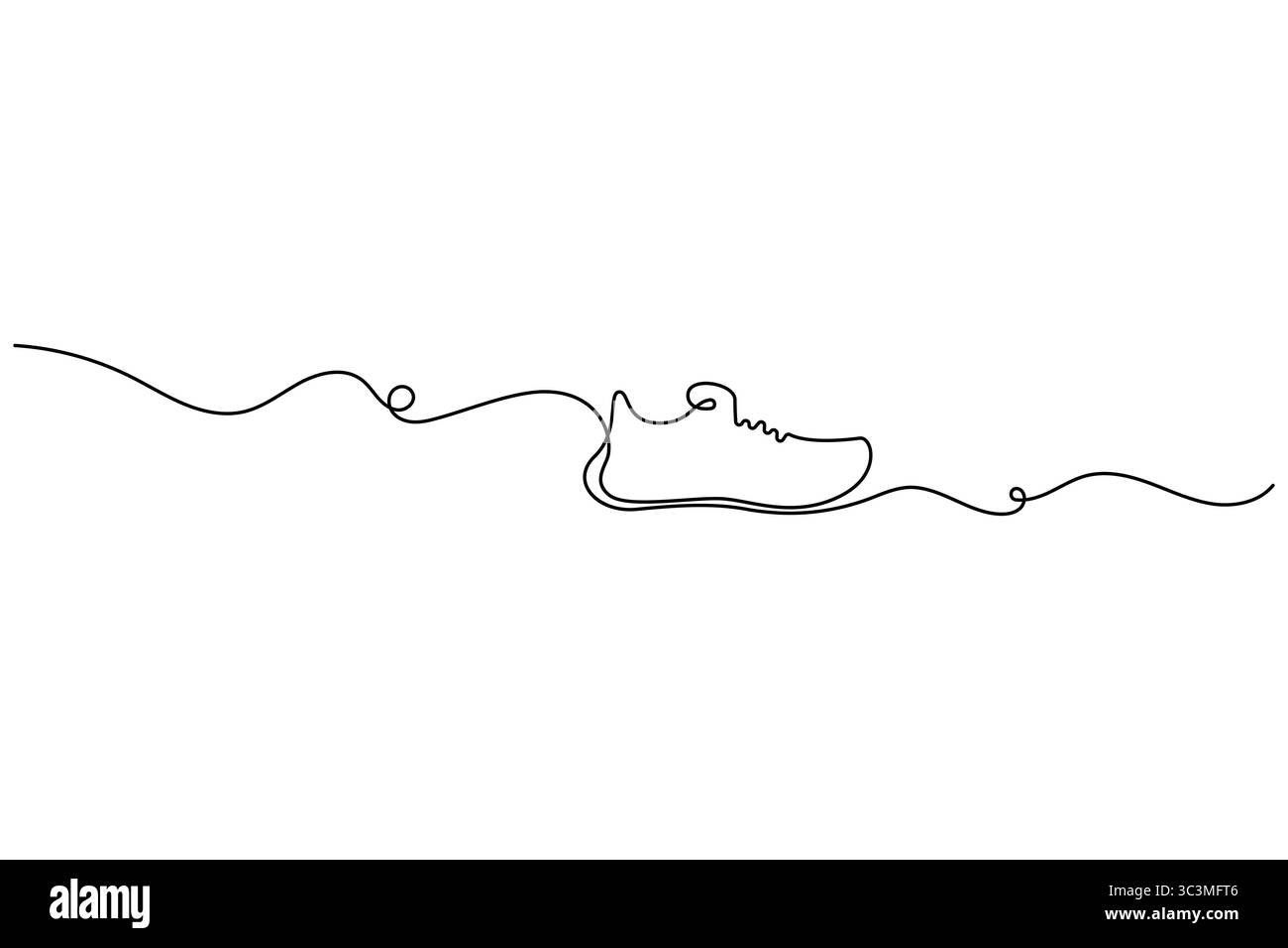 Durchgehende einzeilige Zeichnung der Schuhlinie Symbol Sneaker Vektor-Illustration Stock Vektor