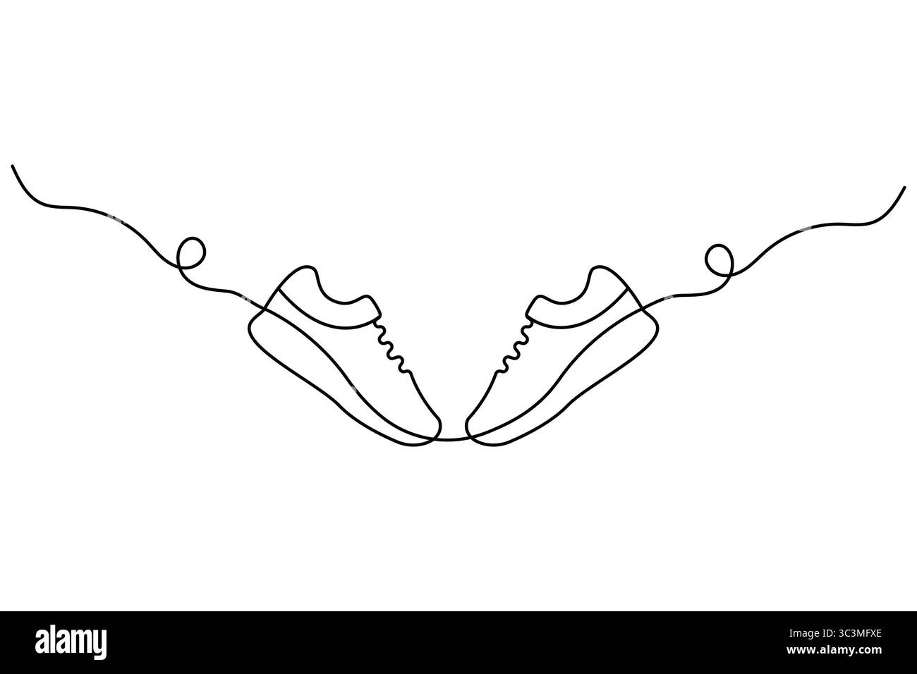 Durchgehende einzeilige Zeichnung der Schuhlinie Symbol Sneaker Vektor-Illustration Stock Vektor