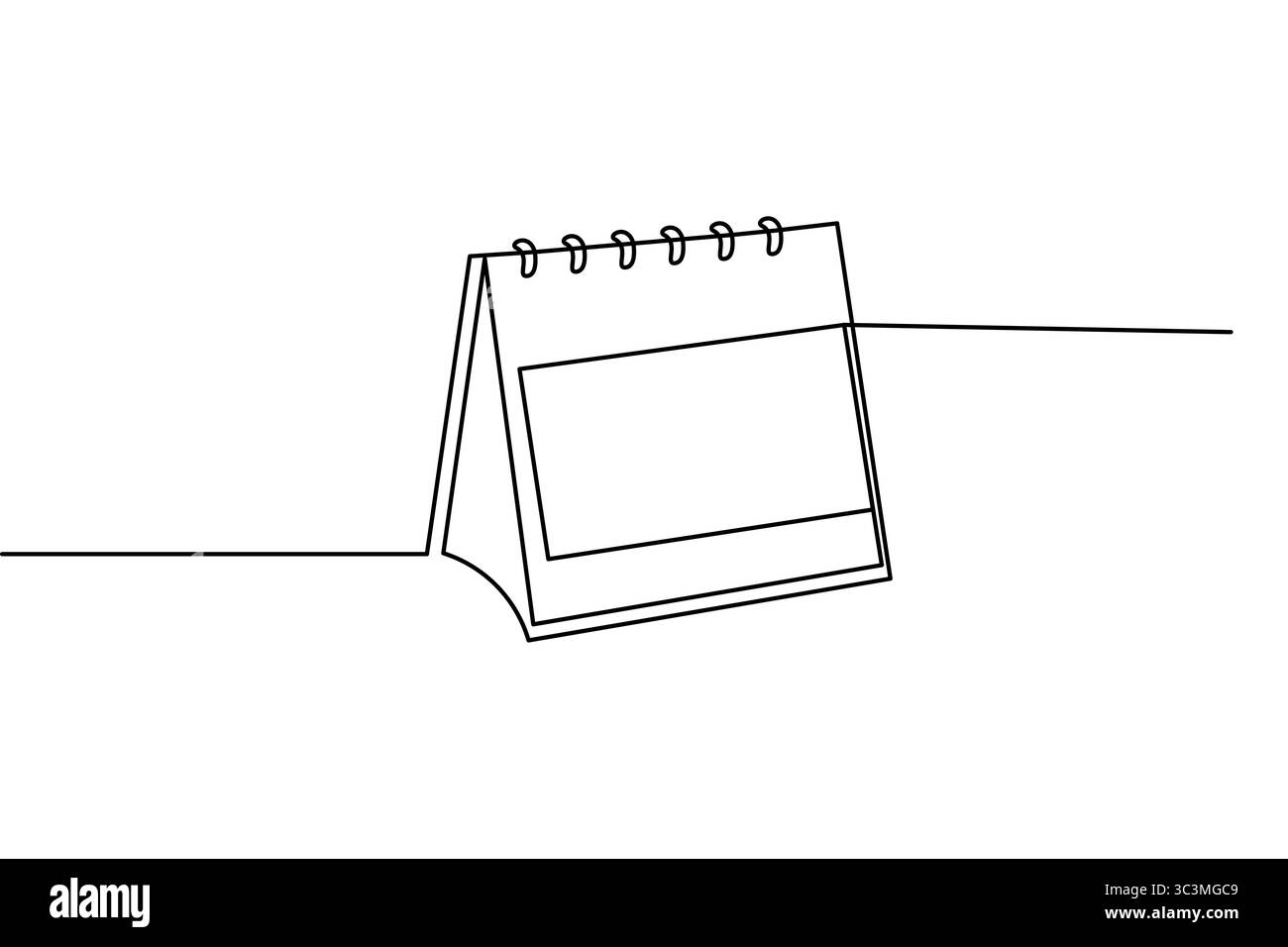 Tabellenkalender durchgehende einzeilige Kunst und Vektoren Illustrationen Design. Stock Vektor