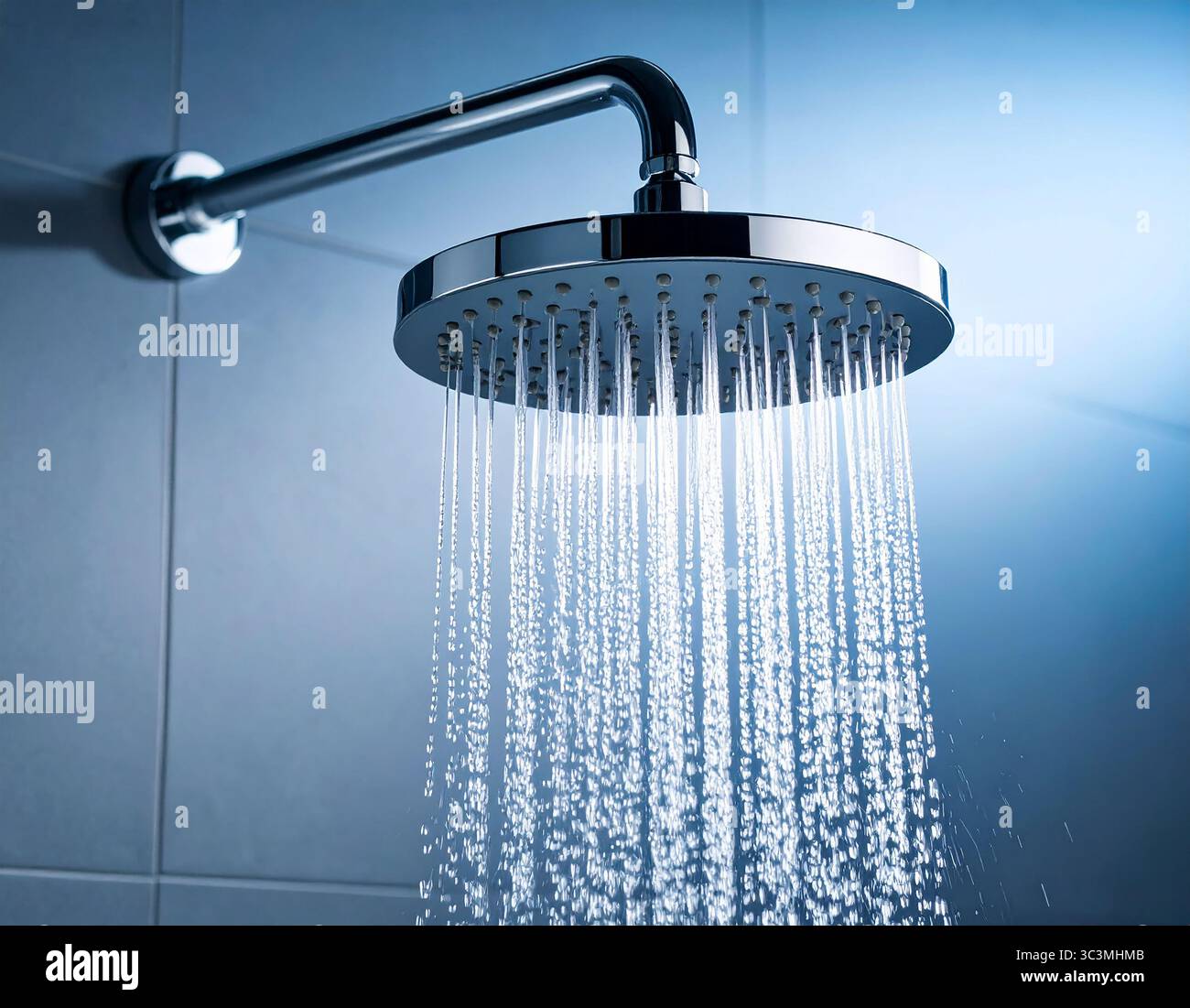 Außendusche mit fließendem Wasser Stockfoto