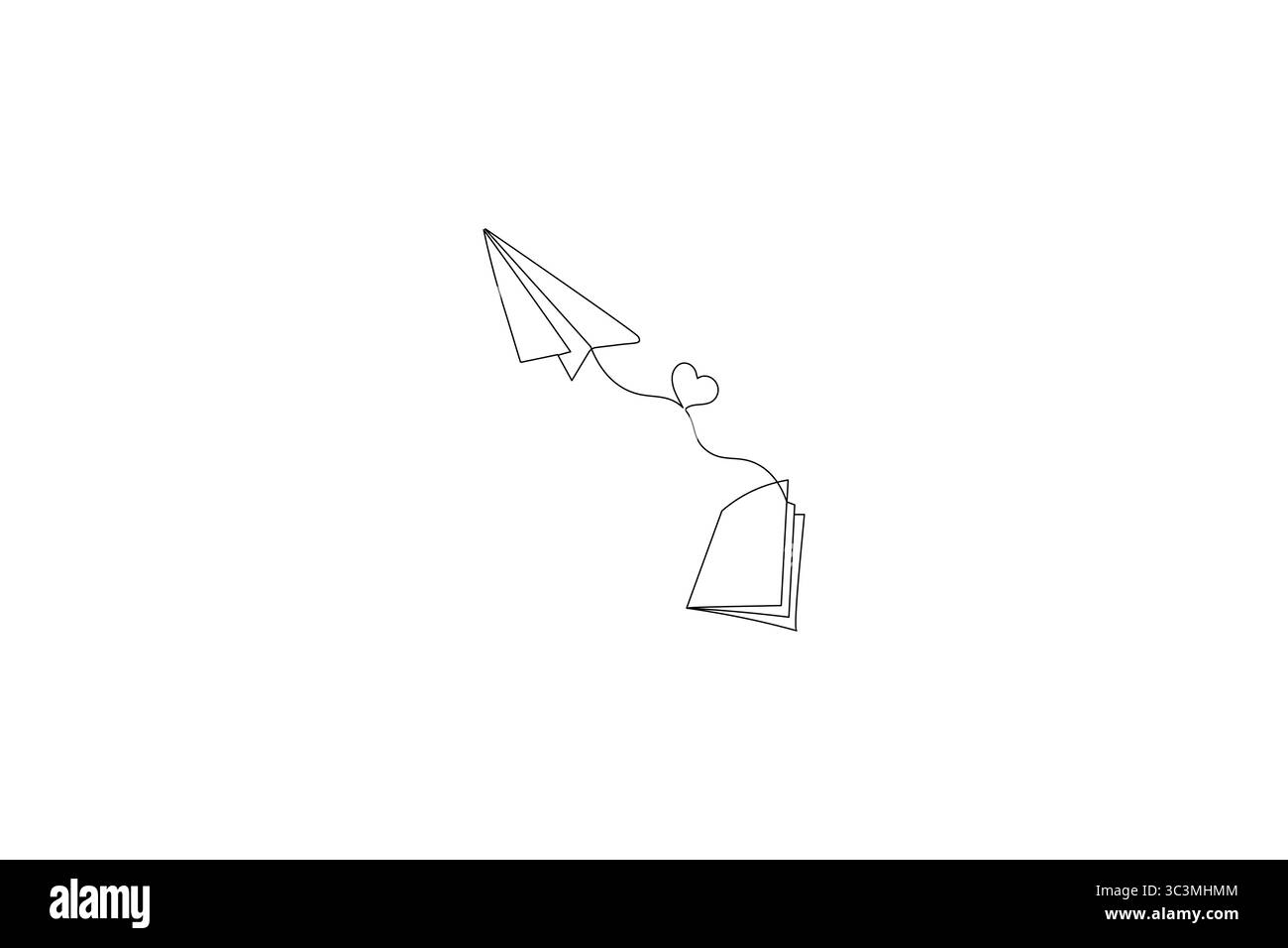 Durchgehende Linienzeichnung eines Flugzeugsymbols aus Papier Stock Vektor Durchgehende Linienzeichnung eines Flugzeugsymbols aus Papier Stock Vektor