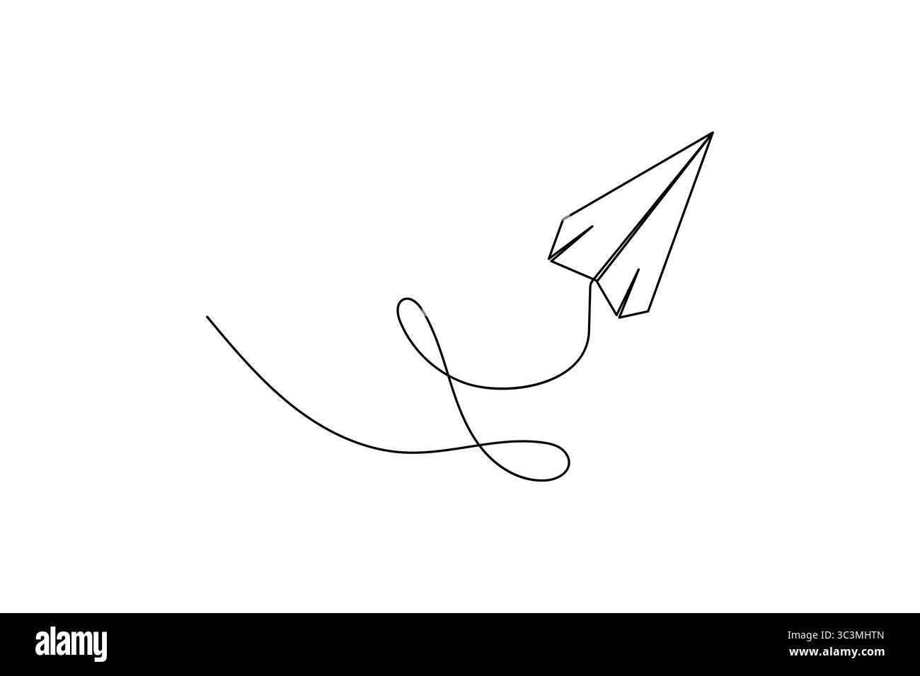 Durchgehende Linienzeichnung eines Flugzeugsymbols aus Papier Stock Vektor