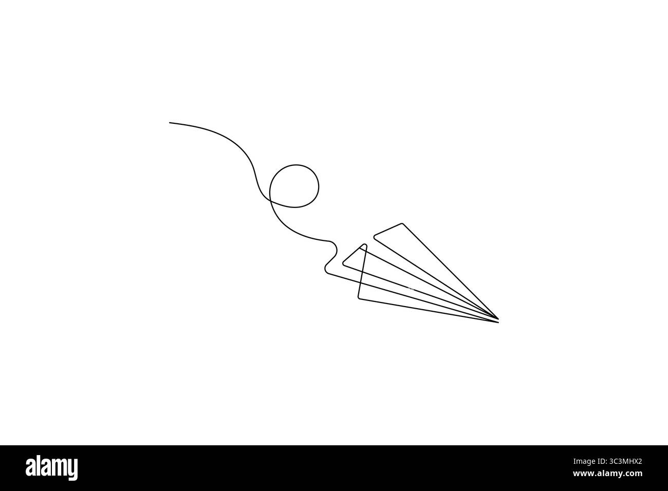 Durchgehende Linienzeichnung eines Flugzeugsymbols aus Papier Stock Vektor Durchgehende Linienzeichnung eines Flugzeugsymbols aus Papier Stock Vektor