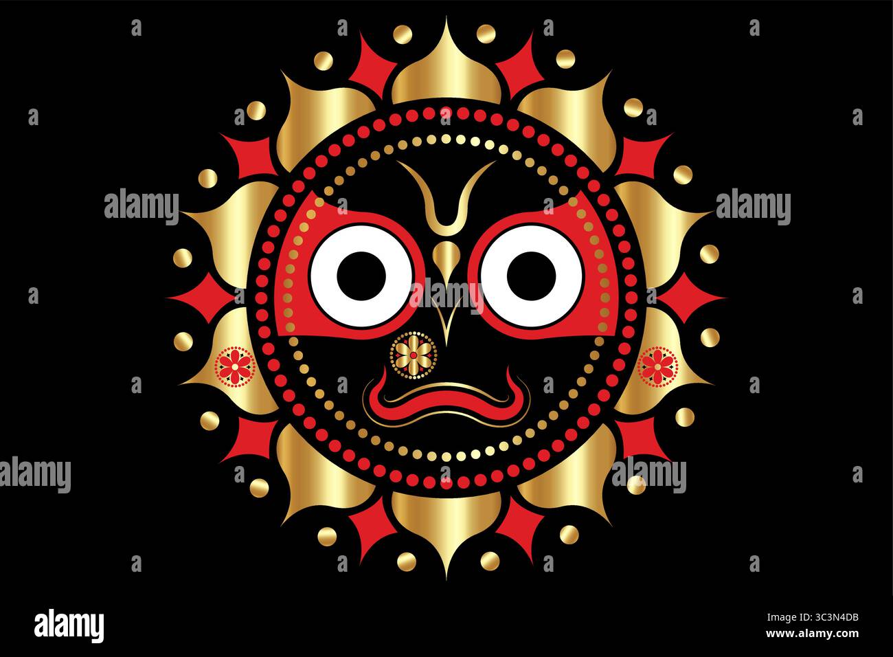 Lord Jagannath, Hindugott des Universums, Sonnenmotiv. Rathyatra Festival, Jagannatha Idol perfekt für spirituelle, kulturelle oder hingebungsvolle Kunst Stock Vektor Lord Jagannath, Hindugott des Universums, Sonnenmotiv. Rathyatra Festival, Jagannatha Idol perfekt für spirituelle, kulturelle oder hingebungsvolle Kunst Stock Vektor