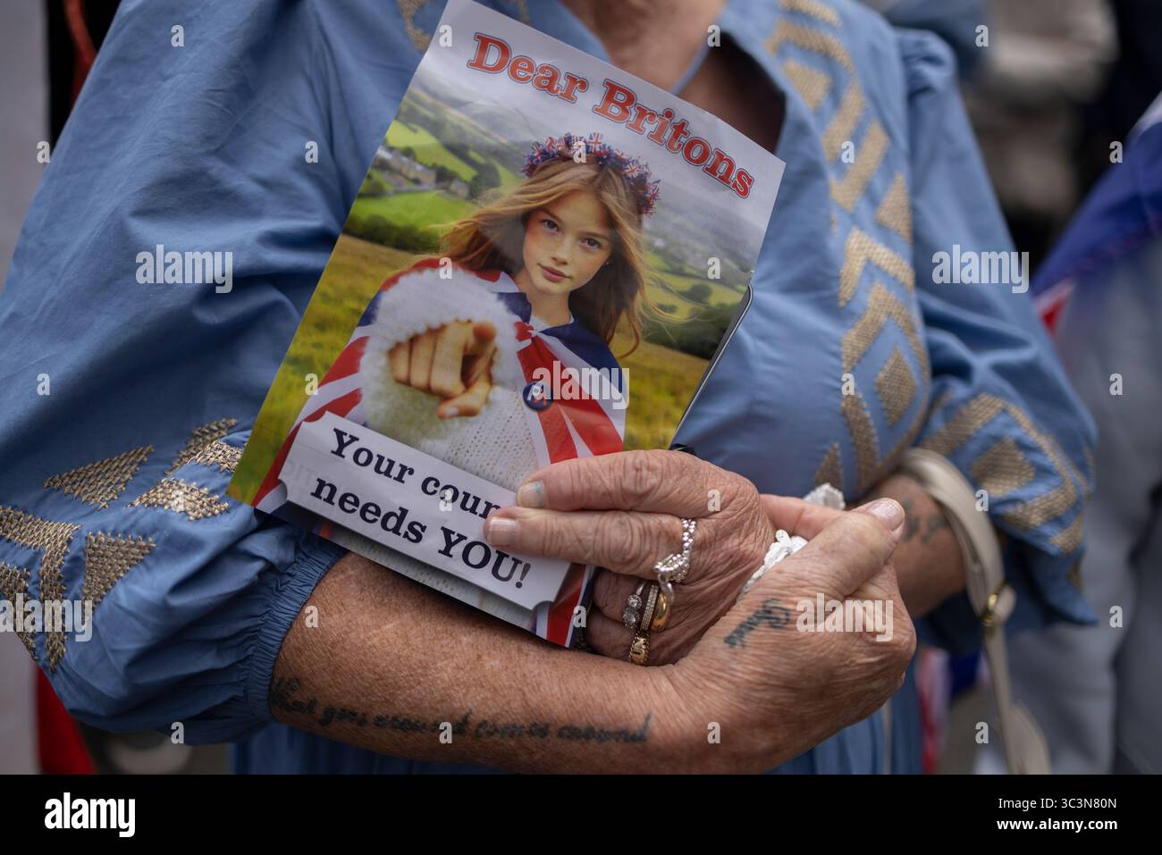 Glasgow, Schottland, 26. Juli 2025. märz der UK Independence Party (UKIP) „Mass-Deportations Now“ unter der Leitung von Nick Tenconi und mit Patriotic Alternative in Anwesenheit, durch die Straßen von Glasgow, Schottland, 26. Juli 2025. Foto: Alamy Live News. Stockfoto