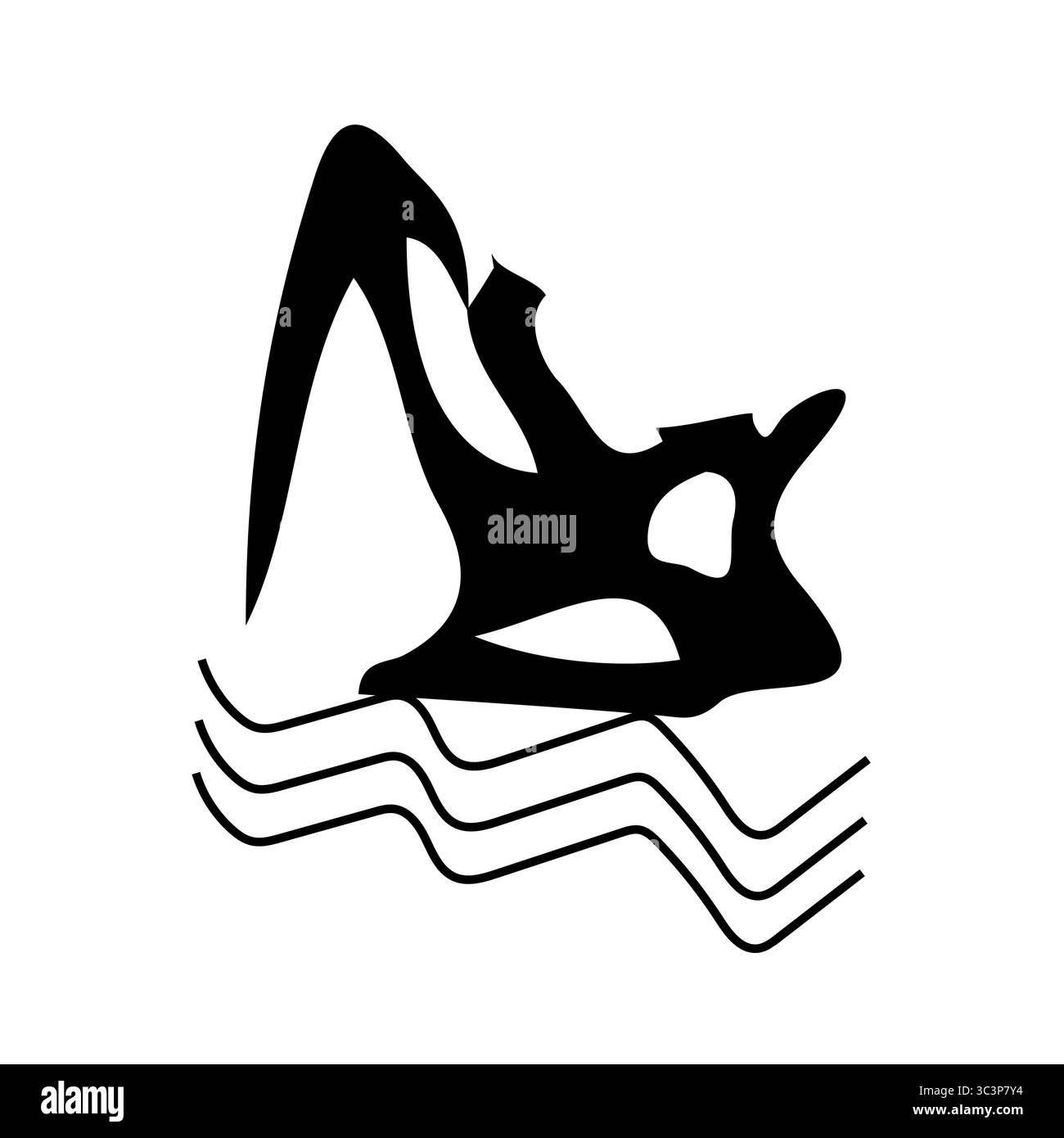 Abstrakte Darstellung eines zerbrochenen Schiffes im Graffiti-Stil mit weißen Formen auf weißem Hintergrund. Ein minimalistisches Konzept für redaktionelle Layou Stock Vektor