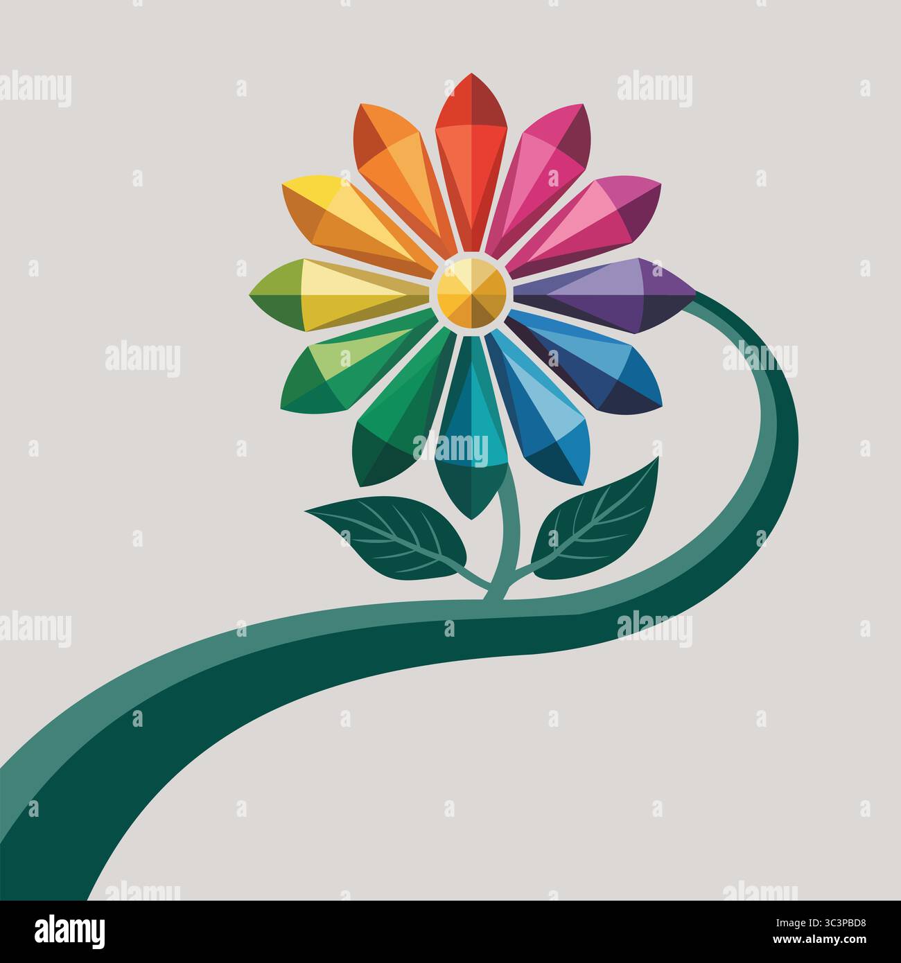 „Lebendiges Regenbogenblütendesign“ Stock Vektor