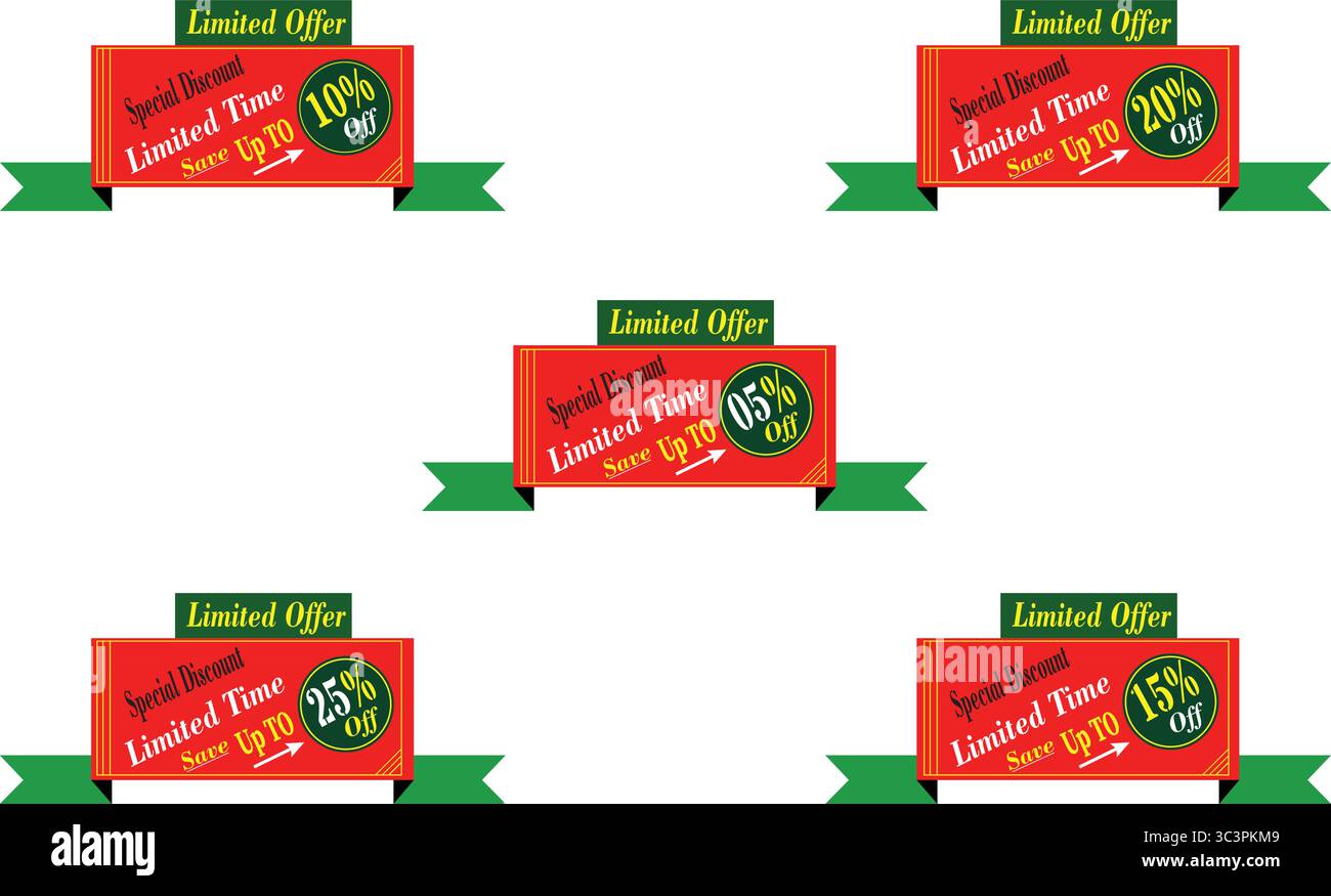 Limitiertes rotes Banner-Vektordesign mit weißem Fetttext für dringende Werbeaktionen und Flash-Verkäufe Stock Vektor