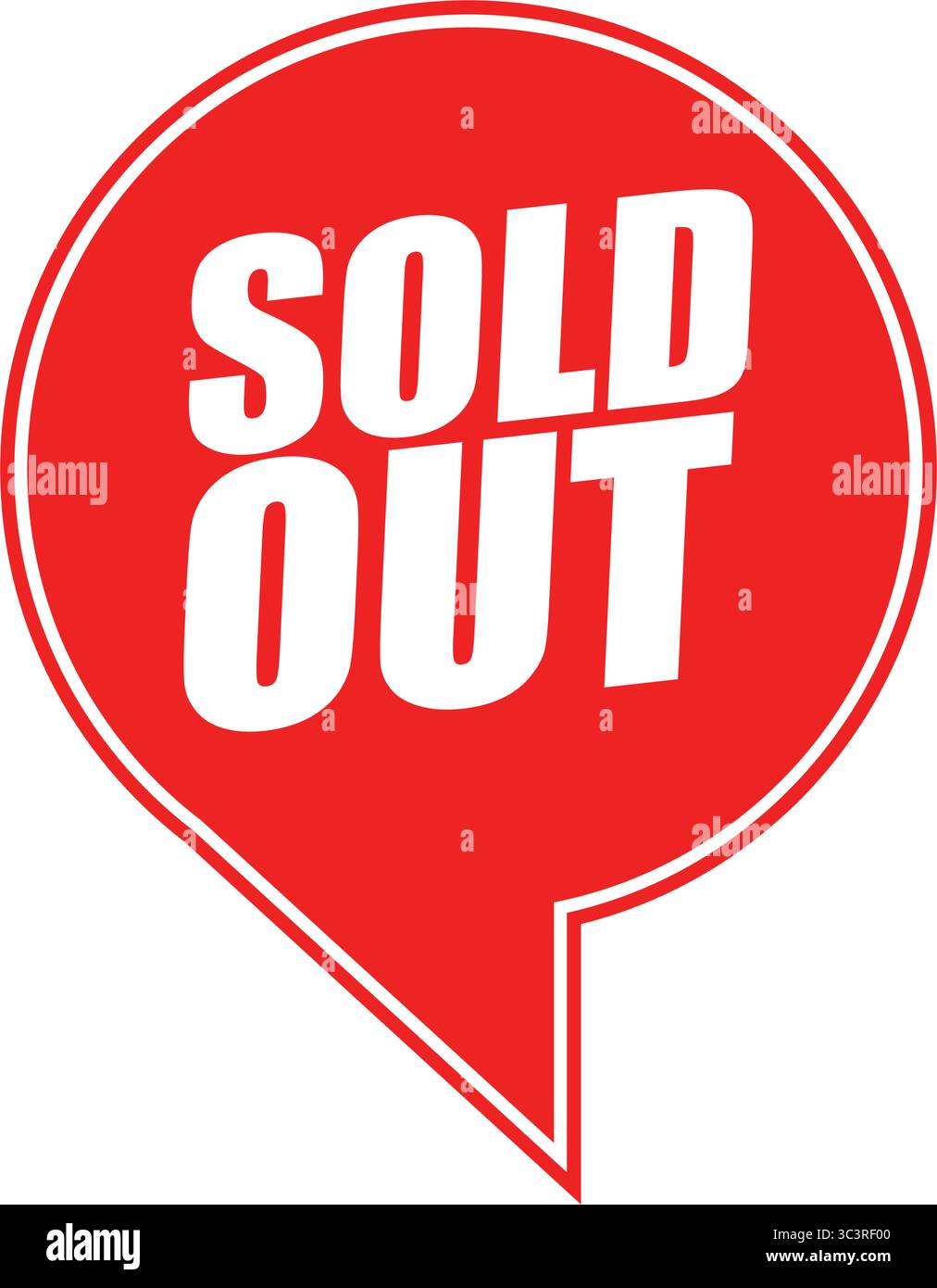 Ausverkauftes Etikett – nicht verfügbares Vektordesign für Bestandsstatus, E-Commerce und Retail Marketing Stock Vektor