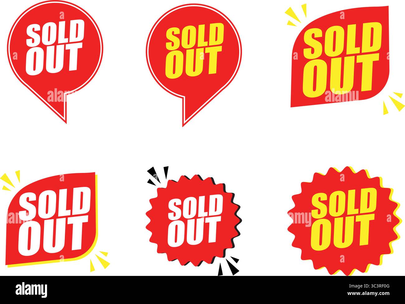 Ausverkauftes Etikett – nicht verfügbares Vektordesign für Bestandsstatus, E-Commerce und Retail Marketing Stock Vektor