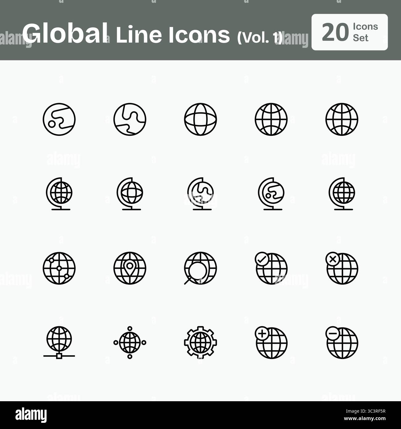 Globale Liniensymbole (Band 1) Stock Vektor