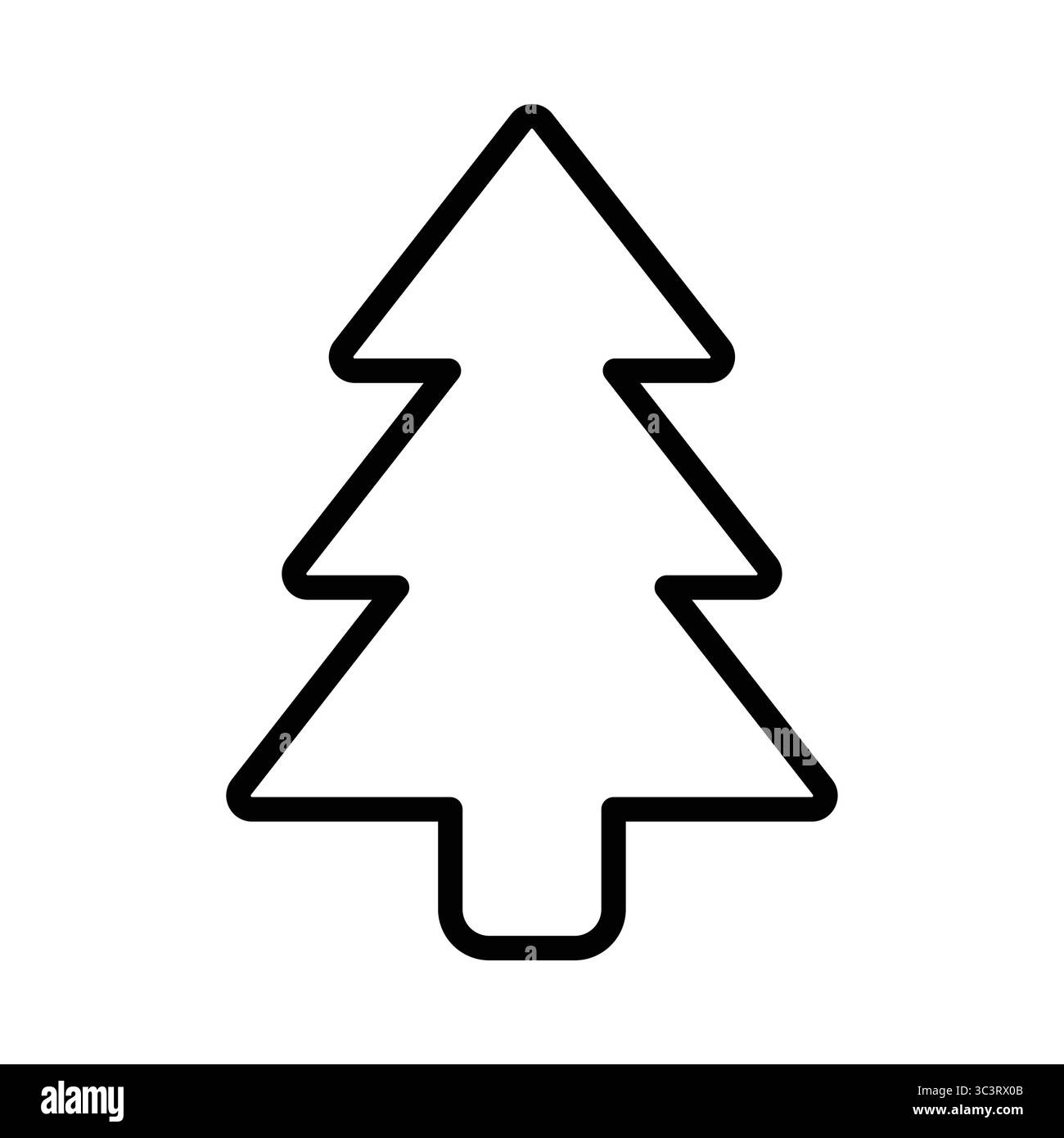 Minimalistische Umrissdarstellung eines Kiefernbaums, perfekt für saisonale Designs oder umweltfreundliche Projekte. Repräsentiert die Einfachheit und Eleganz der Natur. Stock Vektor