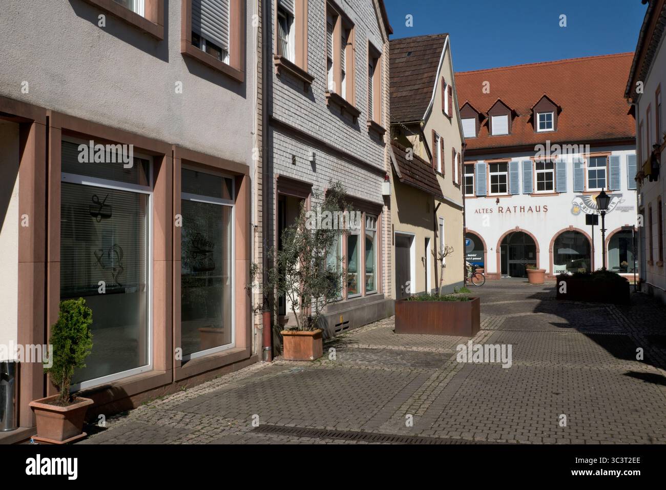 Germersheim: Altes Rathaus. Kleine historische Stadt am Ufer des Rheins Stockfoto