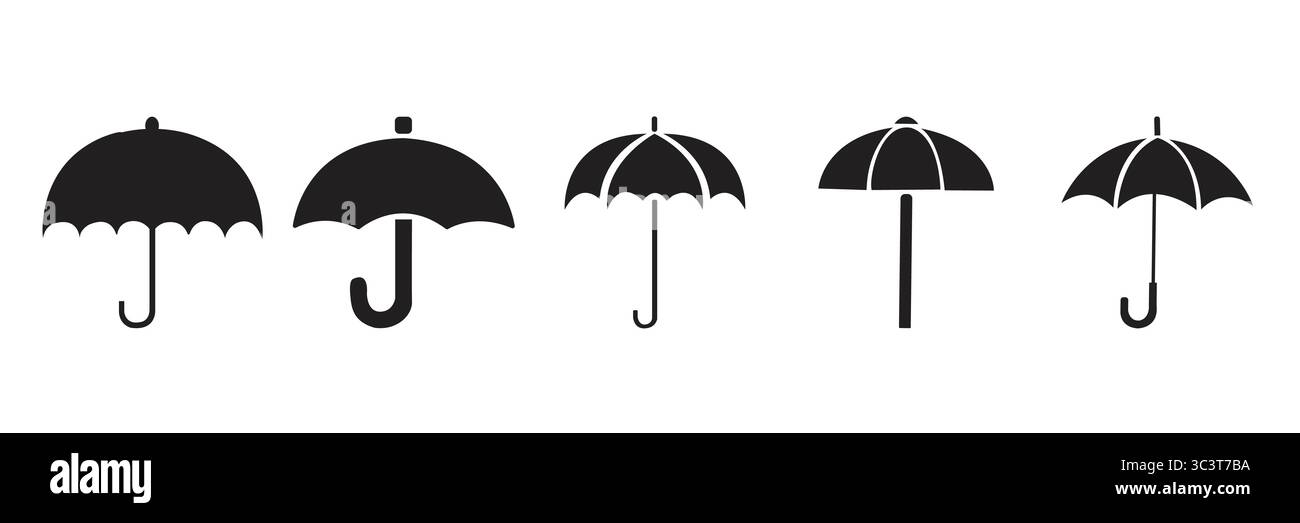 Vektorillustration des Regenschirms für Reise- und Sonnenschutz, perfekt für Wetter, saisonale Designs, Urlaubsthemen und Sicherheitsprojekte im Freien. Stock Vektor