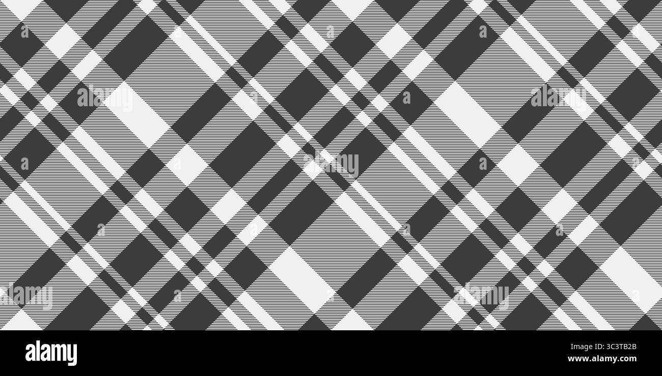 Elegantes graues Karomuster. Perfekt für Textildesign, Website-Hintergründe oder Verpackungen. Eine subtile Textur sorgt für ein visuelles Interesse. Stock Vektor