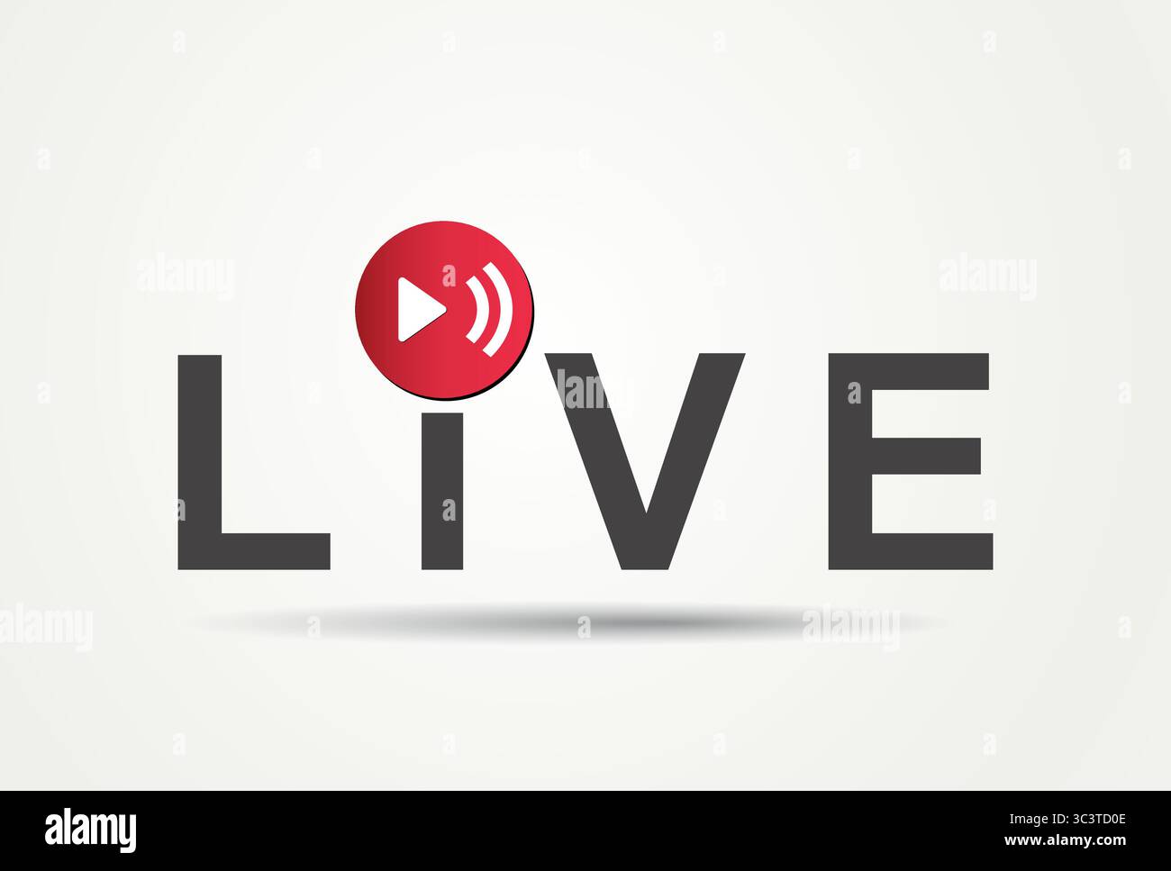 Livestreaming Red Play Button Symbol Vektor Illustration Stock Vektor