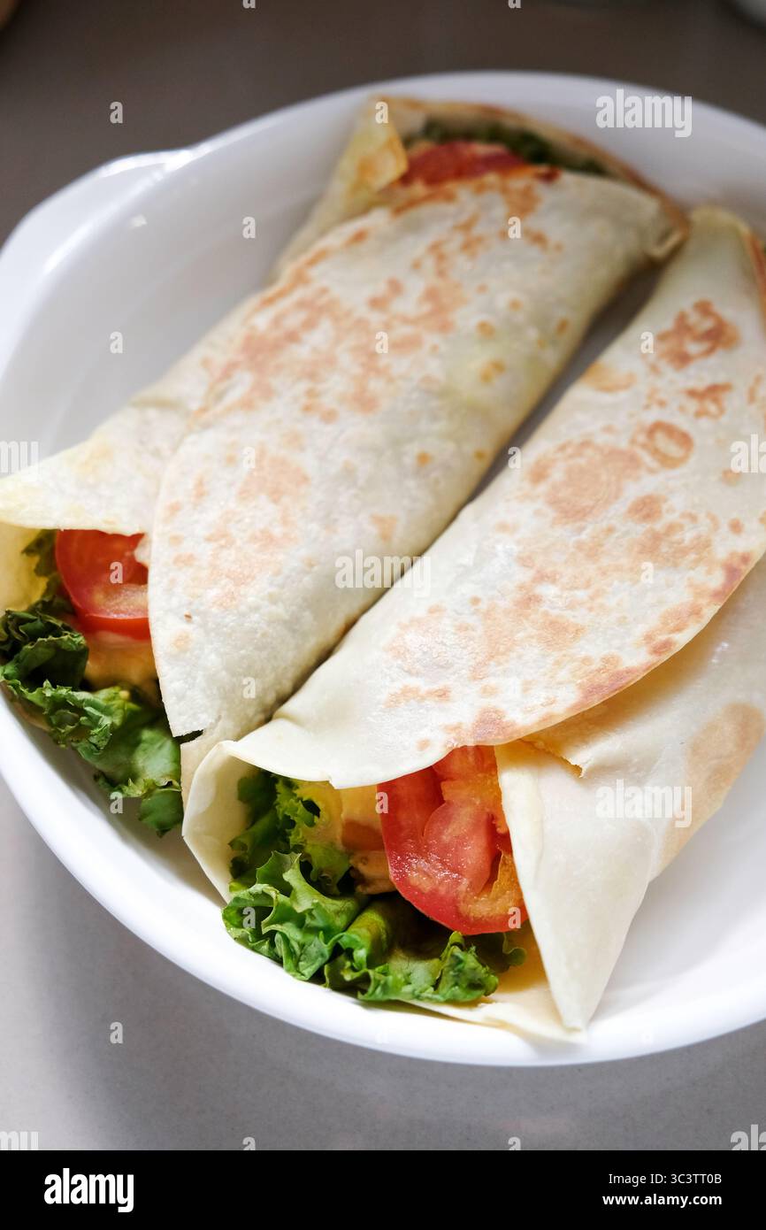 Nahaufnahme eines selbstgemachten Kebab Stockfoto