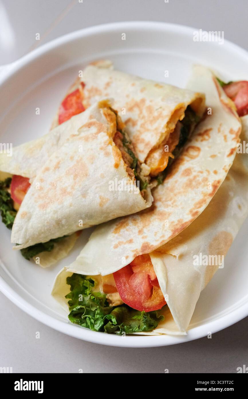 Nahaufnahme eines selbstgemachten Kebab Stockfoto