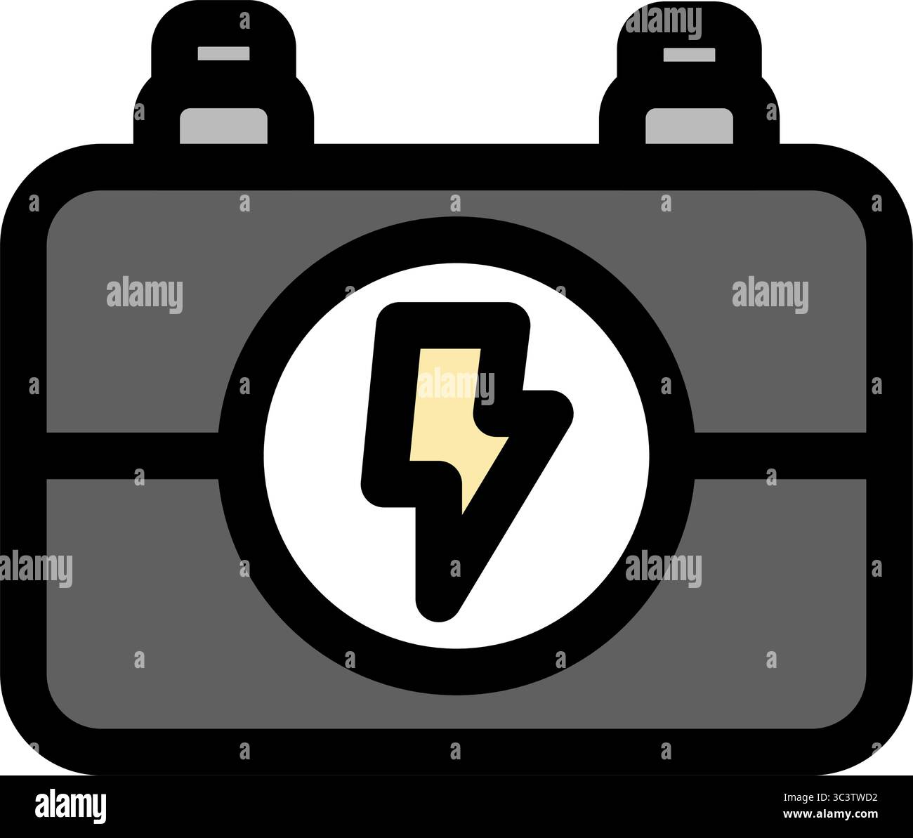 Symbol für Lithium-Ionen-Akkus – Symbol für erneuerbare Energien, Nachhaltigkeit und Ökologie. Stock Vektor