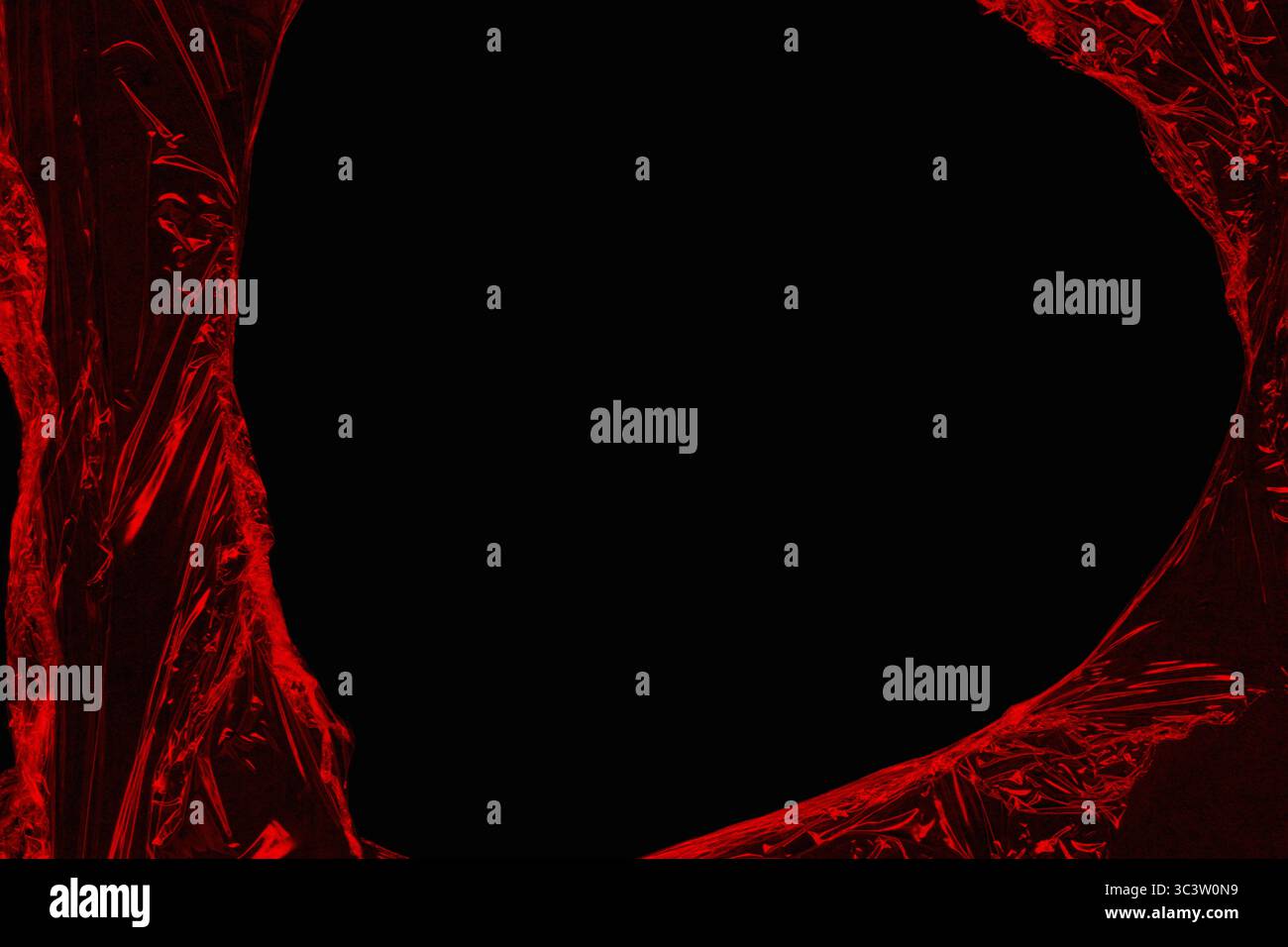 Nahaufnahme des Vektors auf einem transparenten Plastik-Zellophanbeutel auf weißem Hintergrund. Die Textur sieht leer und glänzend aus. Vektorabbildung Stock Vektor