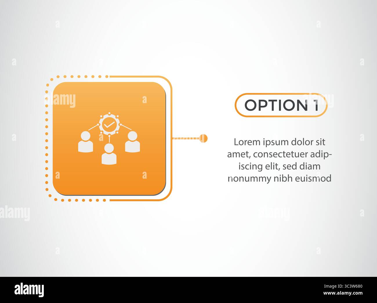 1, editierbare Infografik-Vorlage in einem Schritt mit dem Symbol für Wachstum HR für Marketing, Strategie, Präsentationen, Berichte, Workflow und Datenvisualisierung Stock Vektor