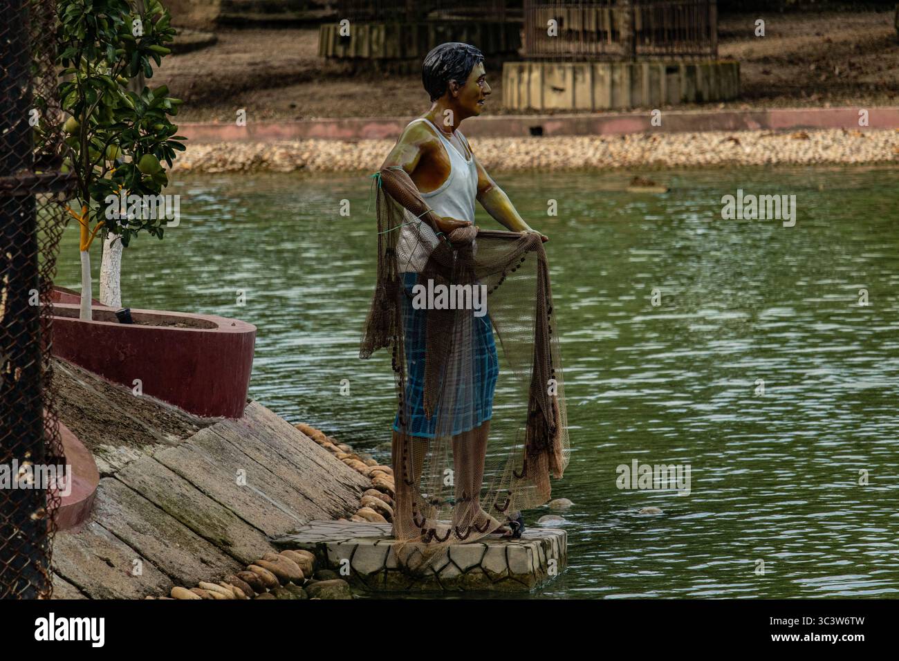 Kulturelle Skulpturen, Die Das Leben Im Dorf Darstellen Stockfoto