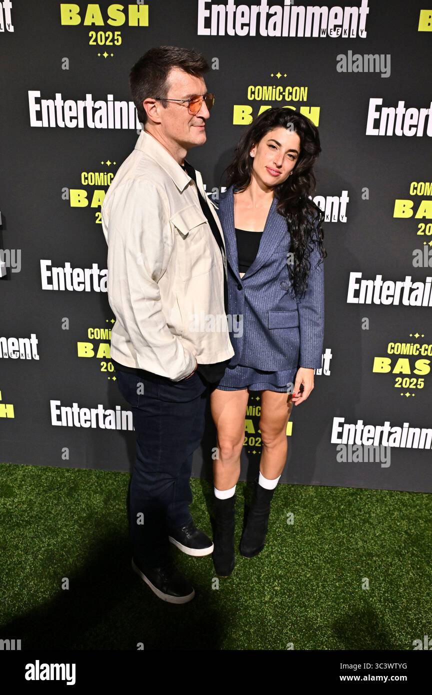 Nathan Fillion und Tania Raymonde beim Entertainment Weekly Comic-Con Bash auf der San Diego Comic-Con International 2025 im Hard Rock Hotel. San Diego, 26.07.2025 Stockfoto
