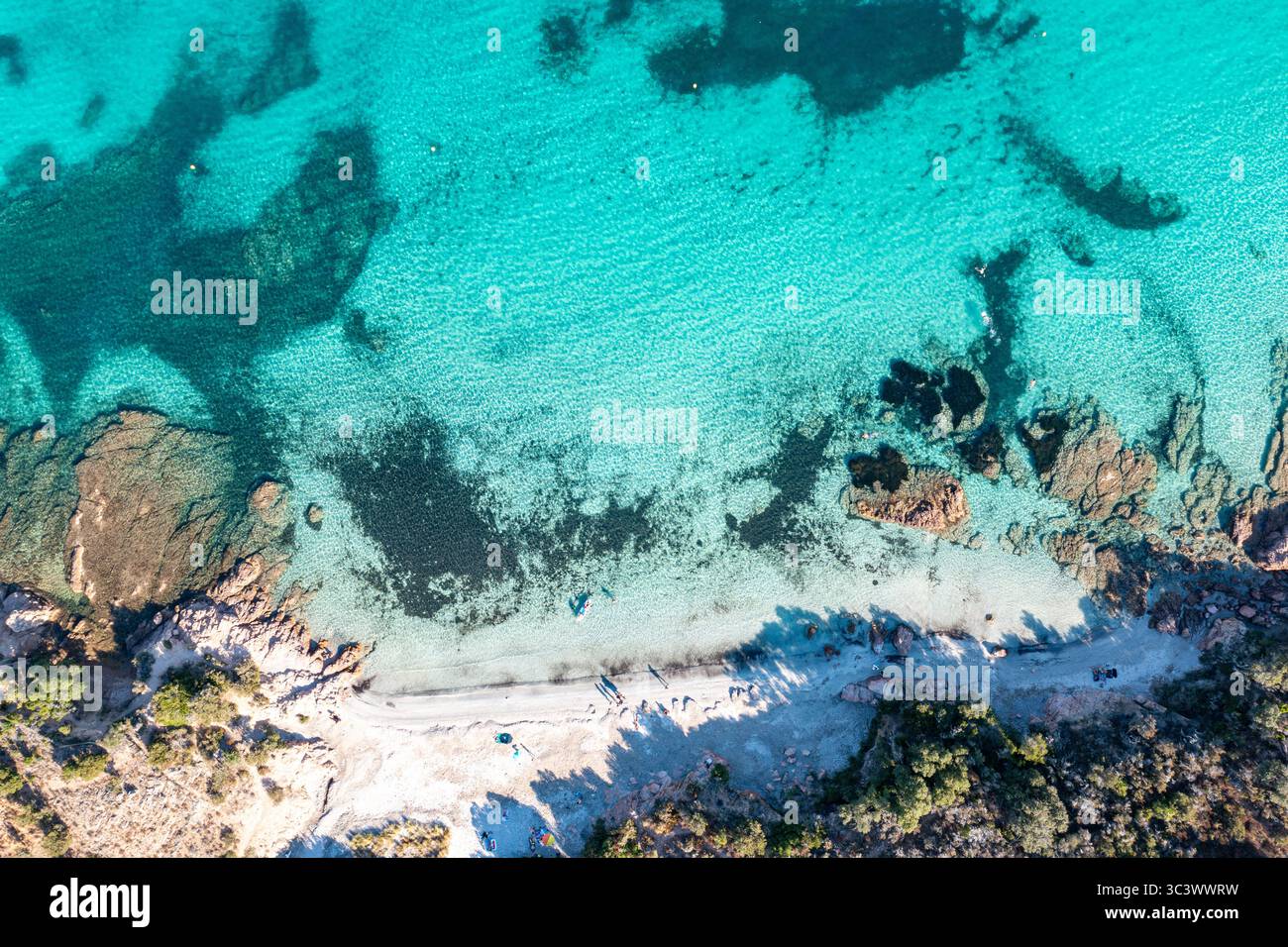 Traumhafter Sandstrand auf Corse, Frankreich Stockfoto