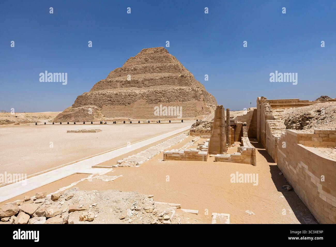 Sakkara (Sakkara), Stufenpyramide von Djoser (Djeser, Zoser), Tempel T, Gizeh, Ägypten, Nordafrika, Afrika Stockfoto
