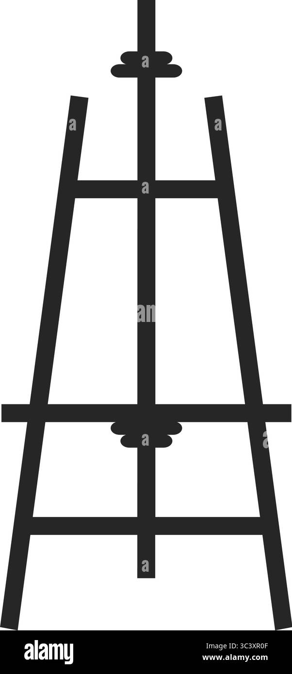 Staffelei für Anzeige oder Kunst schwarz füllen Silhouette Vektor Illustration Stock Vektor