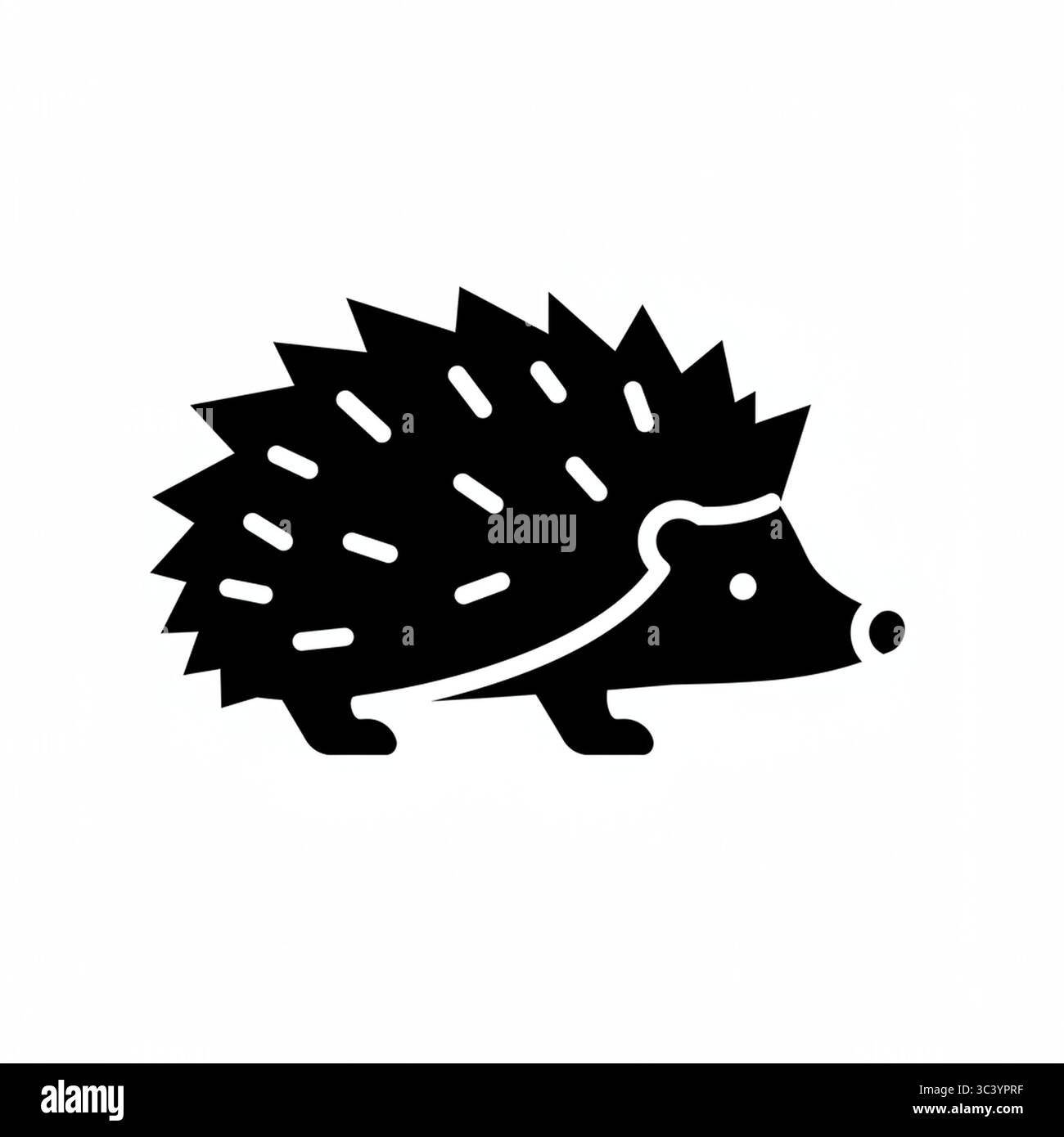 Schwarzes Igel-Grafiksymbol – Vektorillustration isoliert auf weißem Hintergrund Stock Vektor