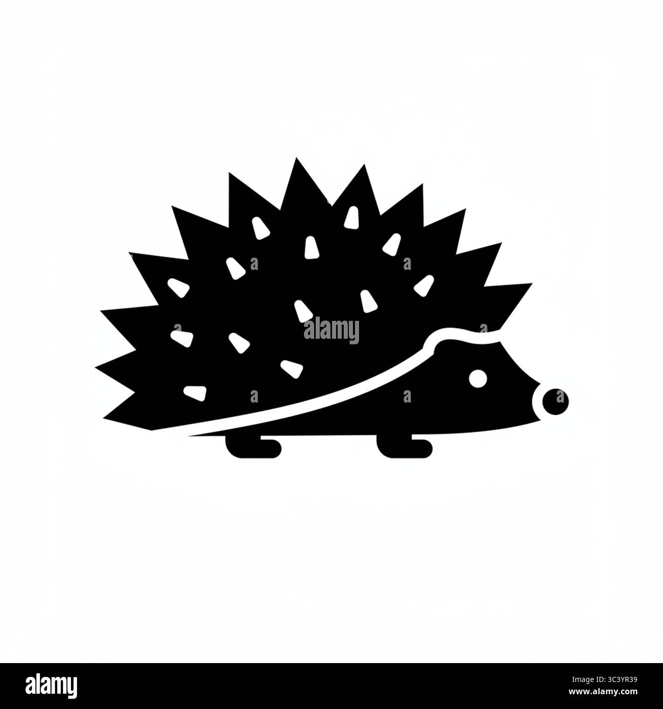 Schwarzes Igel-Grafiksymbol – Vektorillustration isoliert auf weißem Hintergrund Stock Vektor