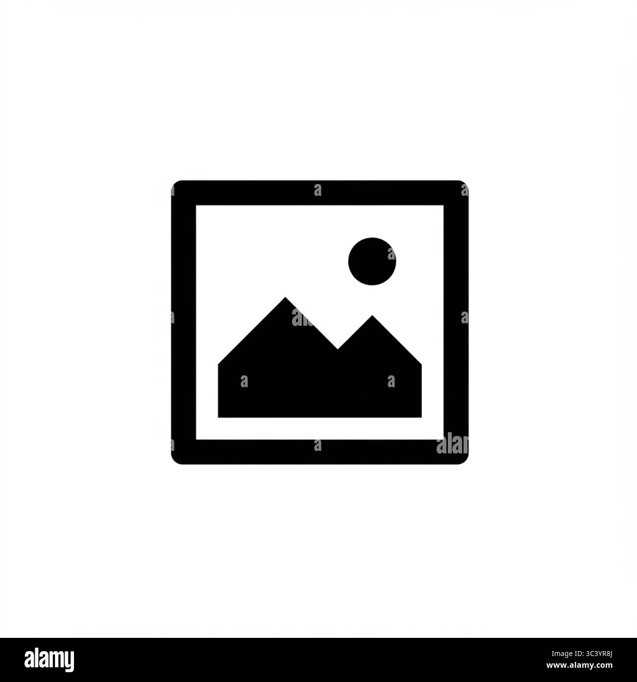 Schwarzes Bild (Bildfoto) Grafiksymbol – Vektorillustration isoliert auf weißem Hintergrund Stock Vektor