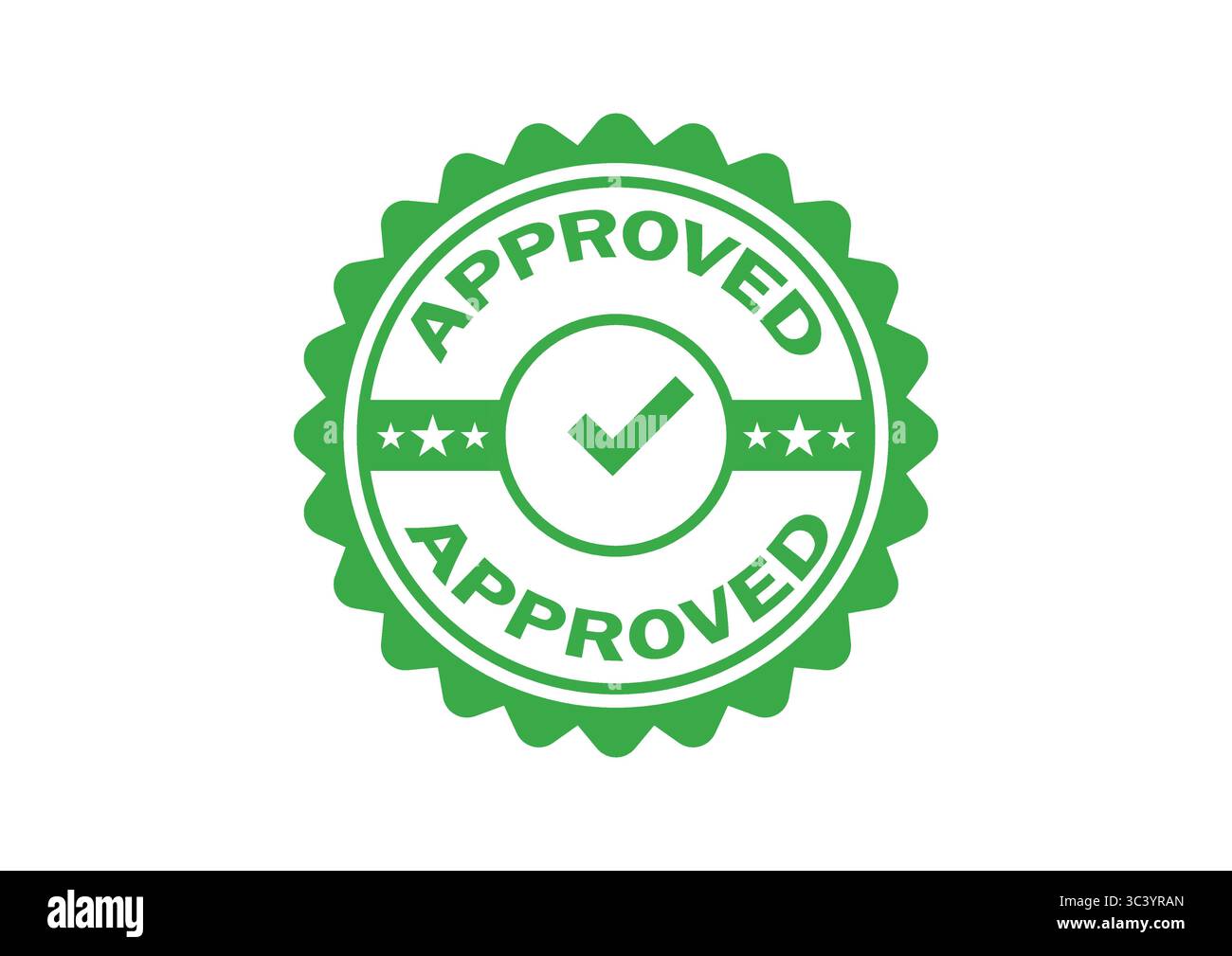 Genehmigter grüner Stempel mit Häkchen Stock Vektor
