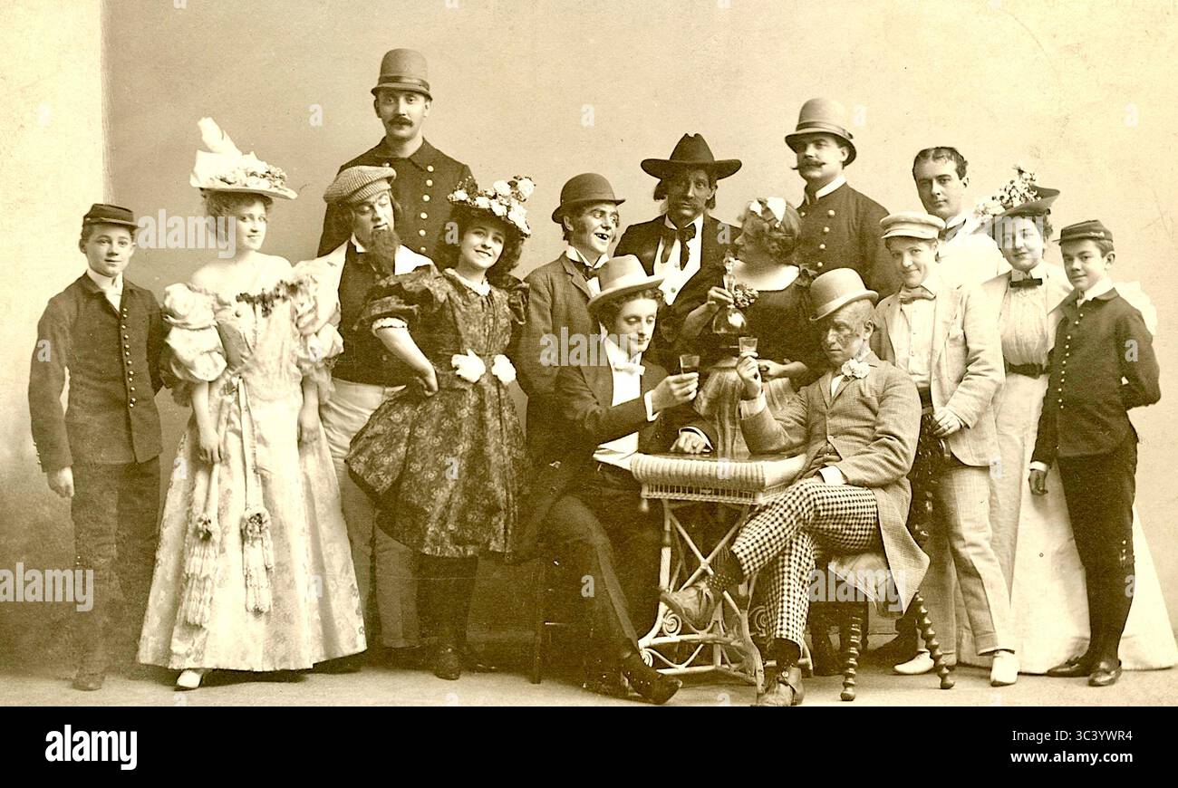 Die Besetzung des Musicals „at Gay Coney Island“ - 1896 Stockfoto