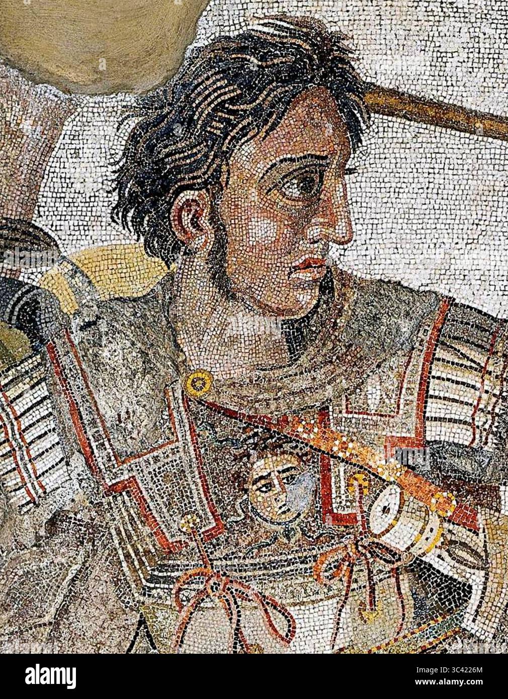 ALEXANDER DAS GROSSE Detail aus dem Haus des Faun in Pompeji Stockfoto